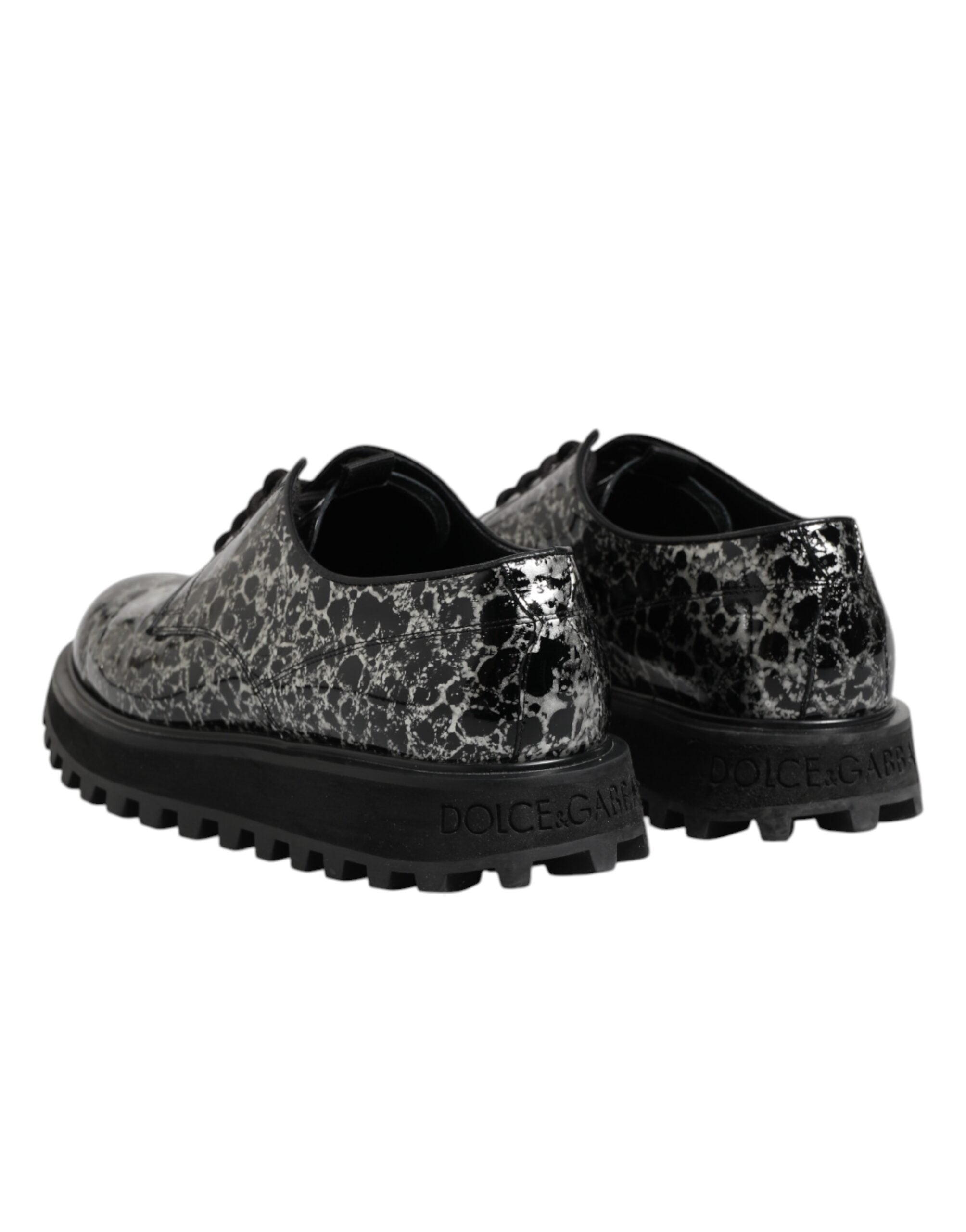 Dolce &amp; Gabbana Sorte Hvide Kalveskinds Chunky Derby Sko