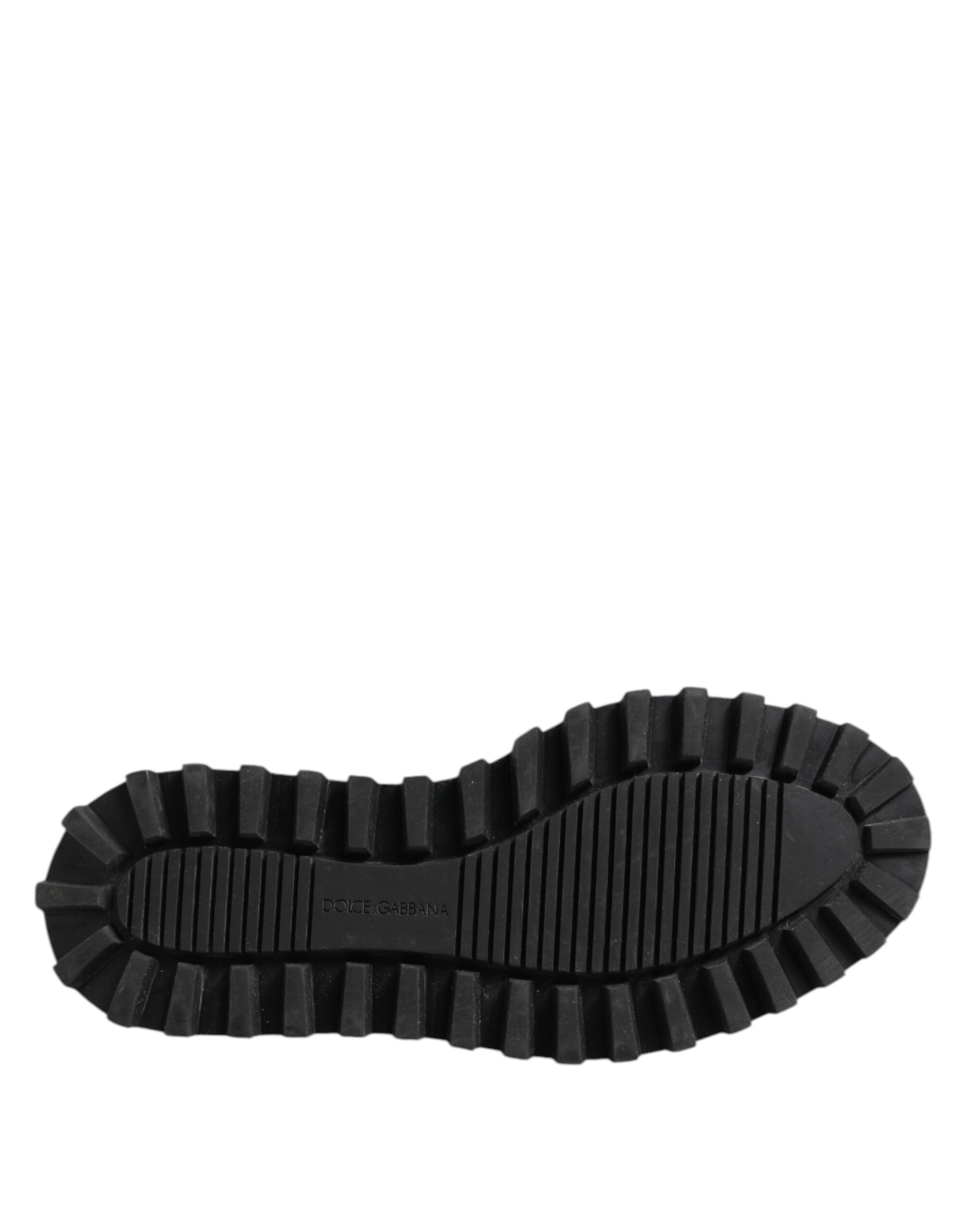 Dolce &amp; Gabbana Sorte Hvide Kalveskinds Chunky Derby Sko