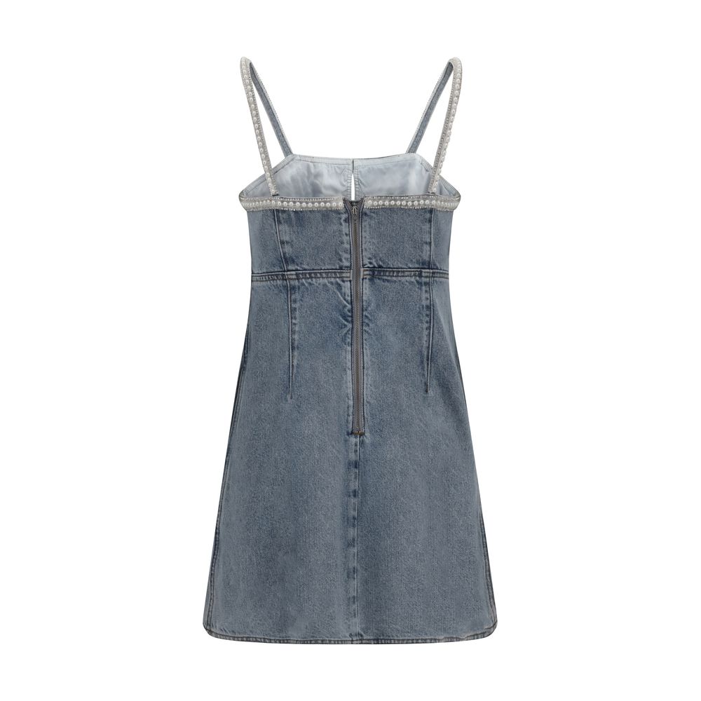 Self-Portrait Denim mini Dress with pearls