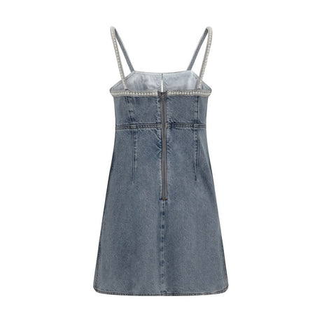 Self-Portrait Denim mini Dress with pearls