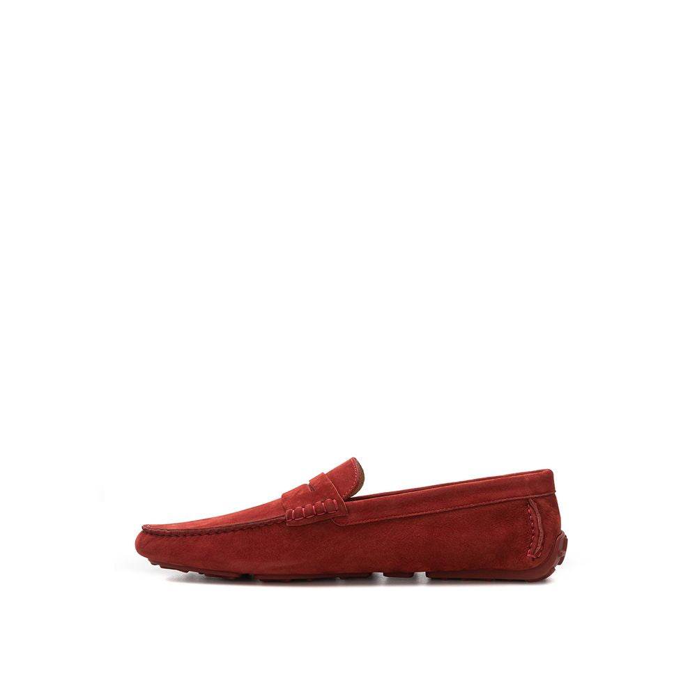 Bally Bordeaux Leather Moccassin - Hilstor