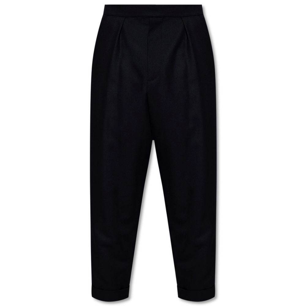 Balmain Black Cotton Men Trousers - Hilstor