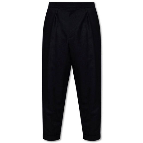 Balmain Black Cotton Men Trousers - Hilstor