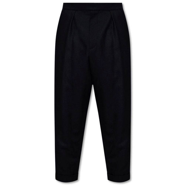 Balmain Black Cotton Men Trousers - Hilstor