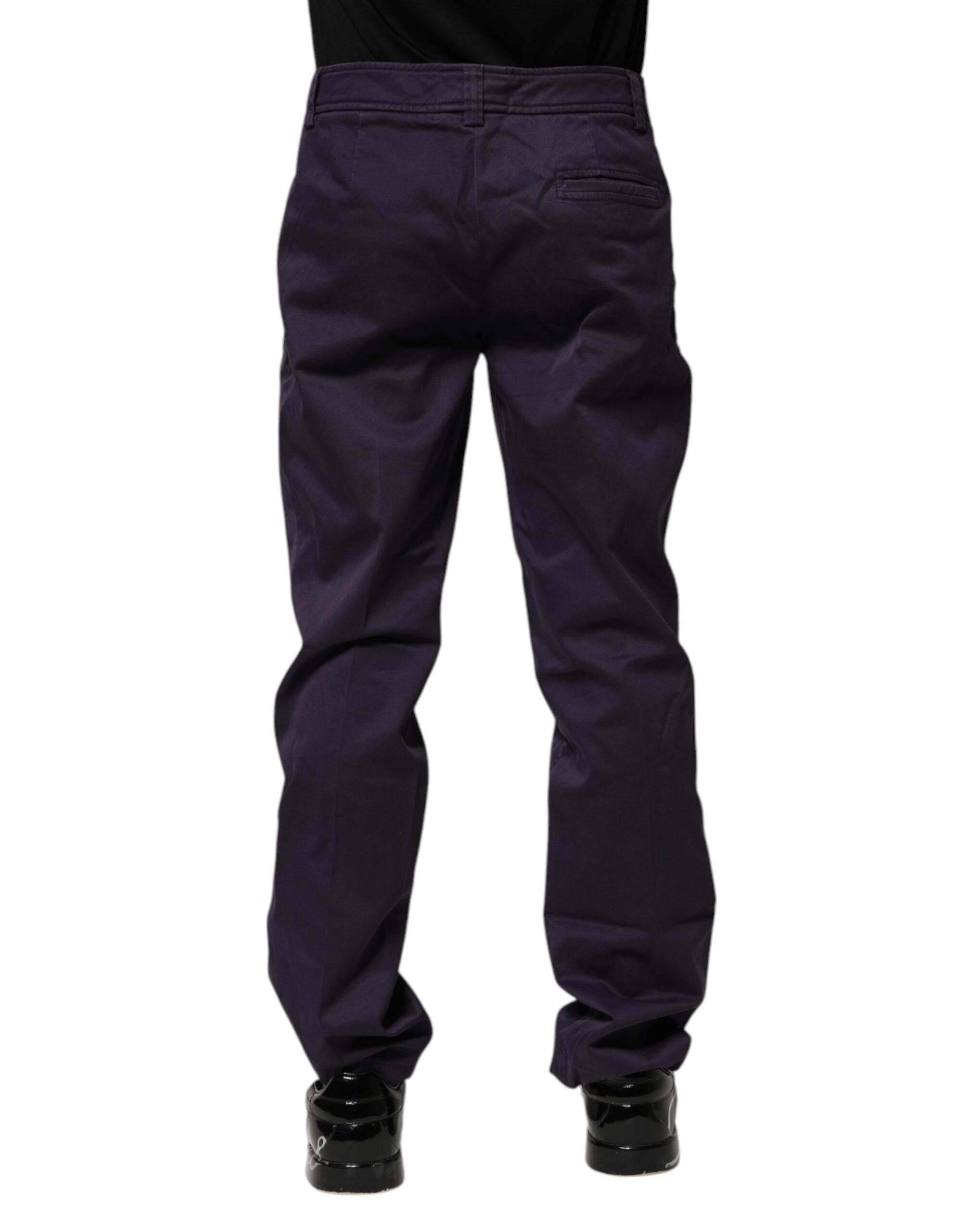 Incotex Dark Purple Mid Waist Casual Straight Pants - Hilstor