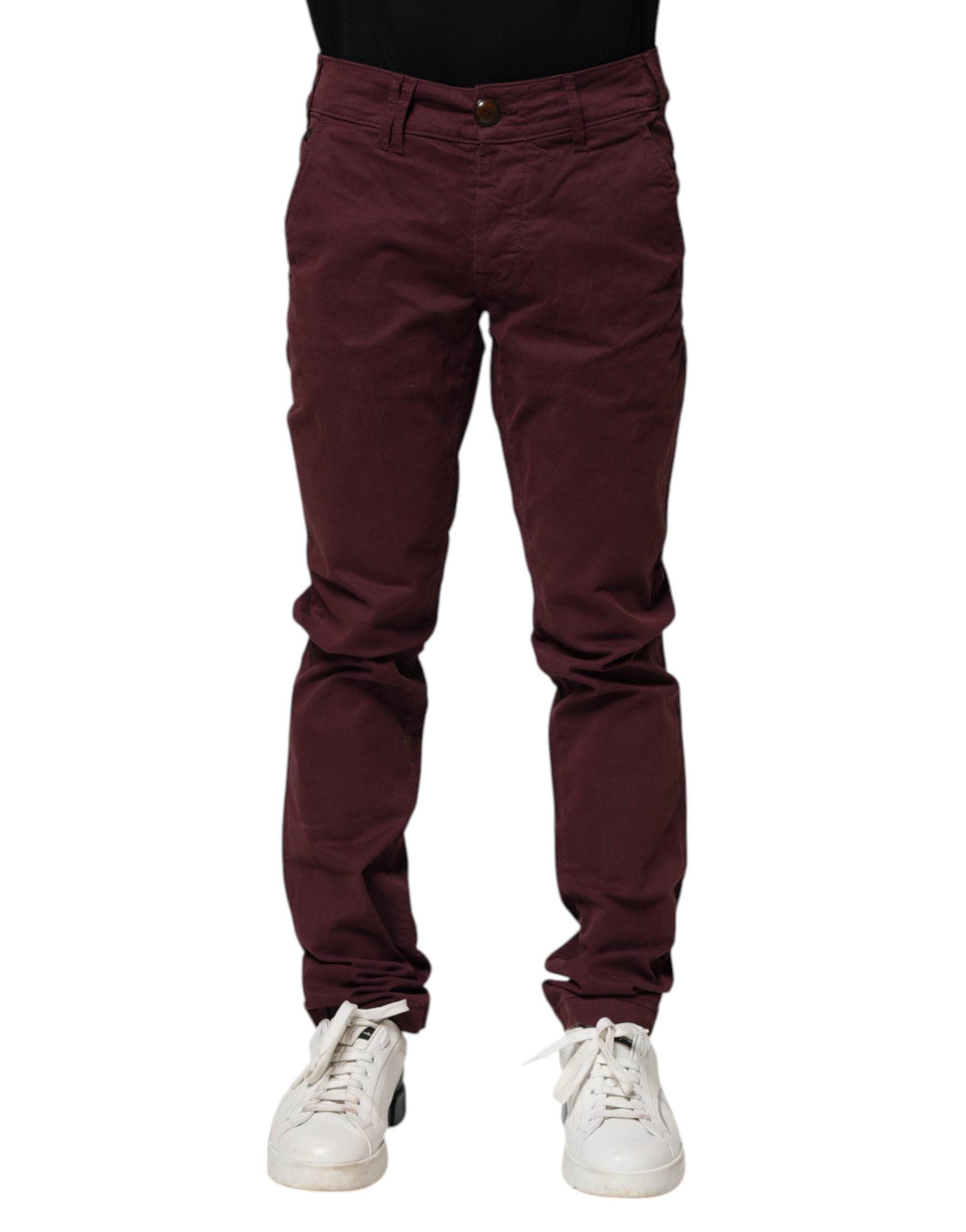 CYCLE Maroon Cotton Stretch Skinny Fit Men Denim Jeans - Hilstor
