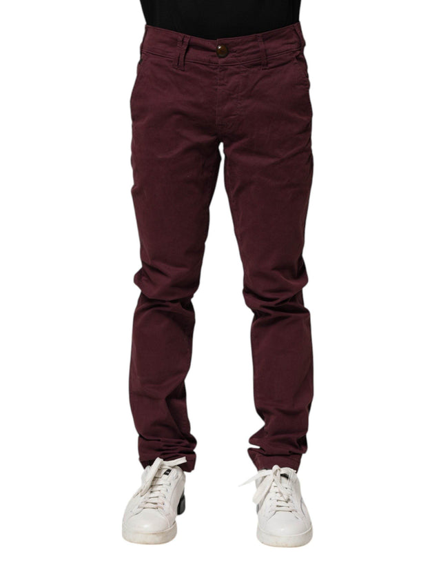 CYCLE Maroon Cotton Stretch Skinny Fit Men Denim Jeans - Hilstor