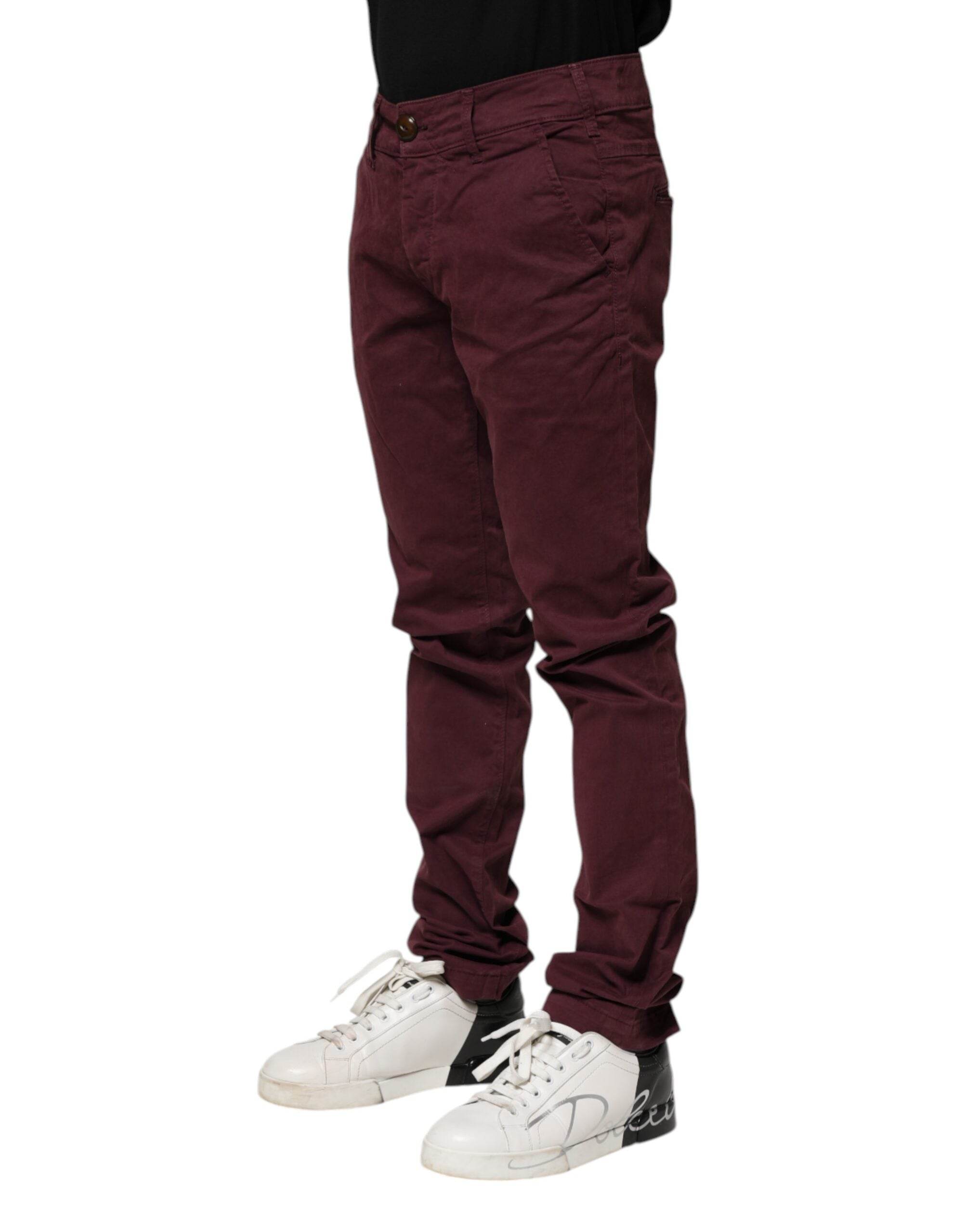 CYCLE Maroon Cotton Stretch Skinny Fit Men Denim Jeans - Hilstor