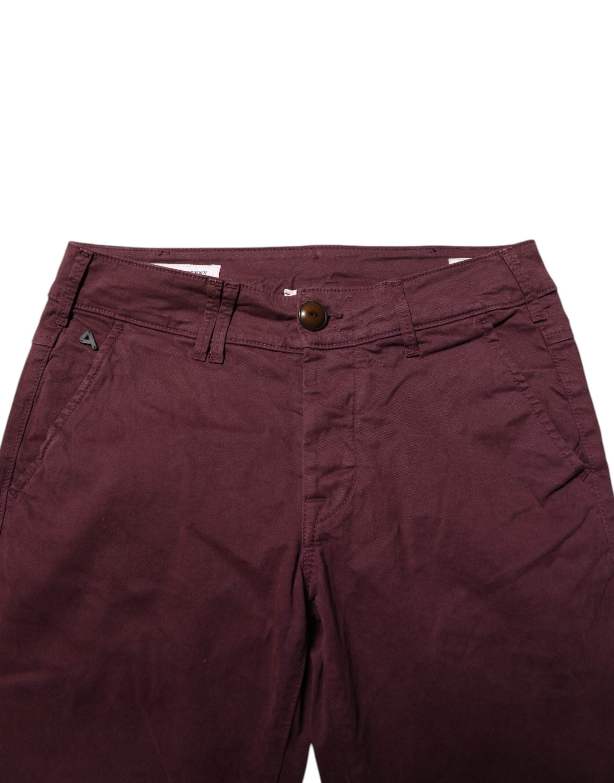 CYCLE Maroon Cotton Stretch Skinny Fit Men Denim Jeans - Hilstor