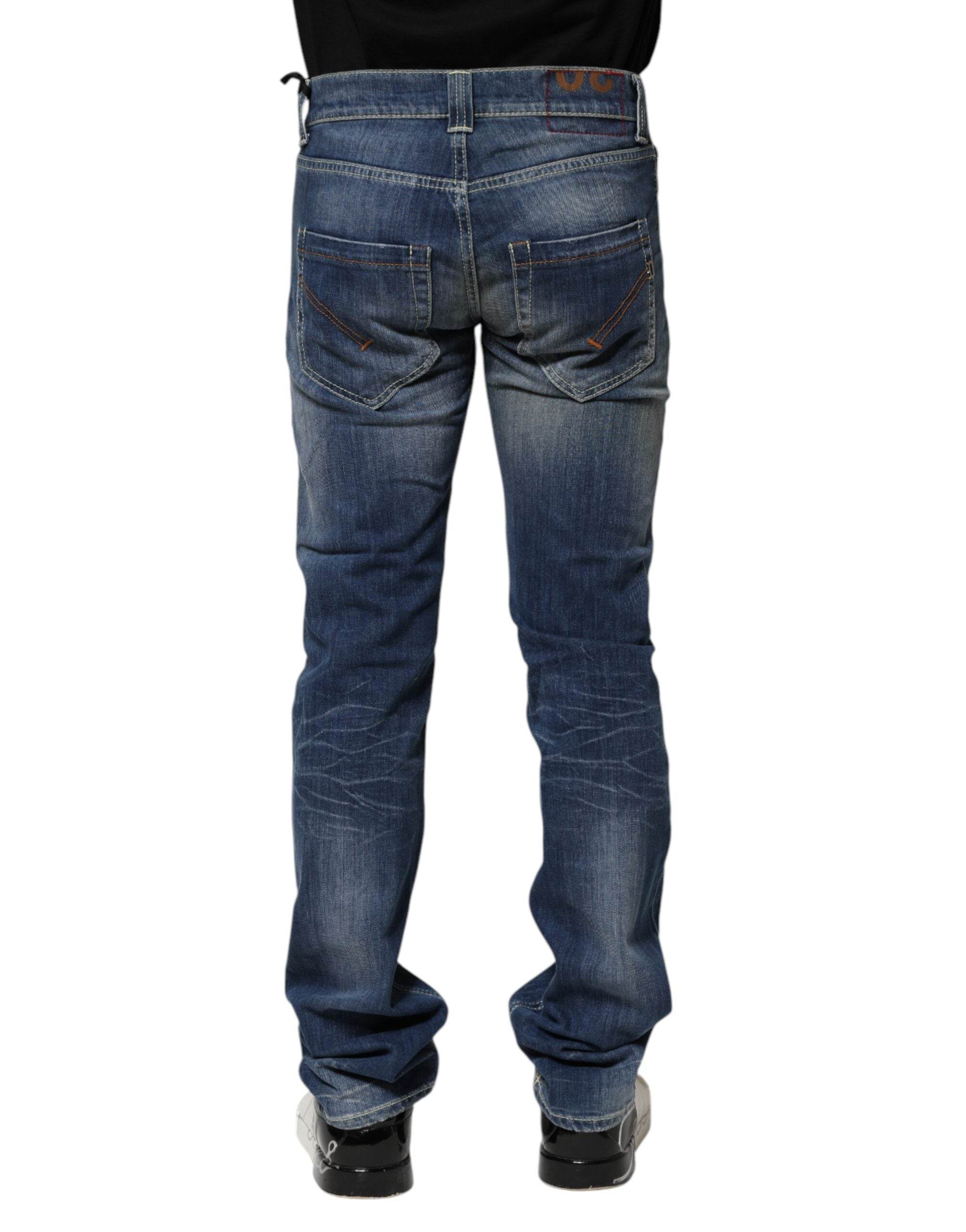 Dondup Blue Washed Skinny Fit Casual Men Denim Jeans - Hilstor