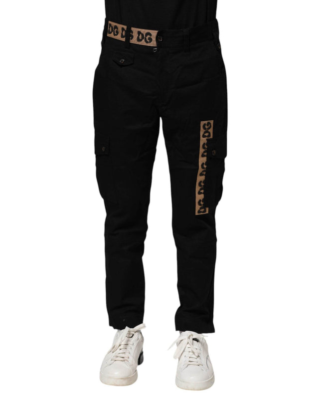 Dolce & Gabbana Black Cotton Cargo Casual Pants - Hilstor