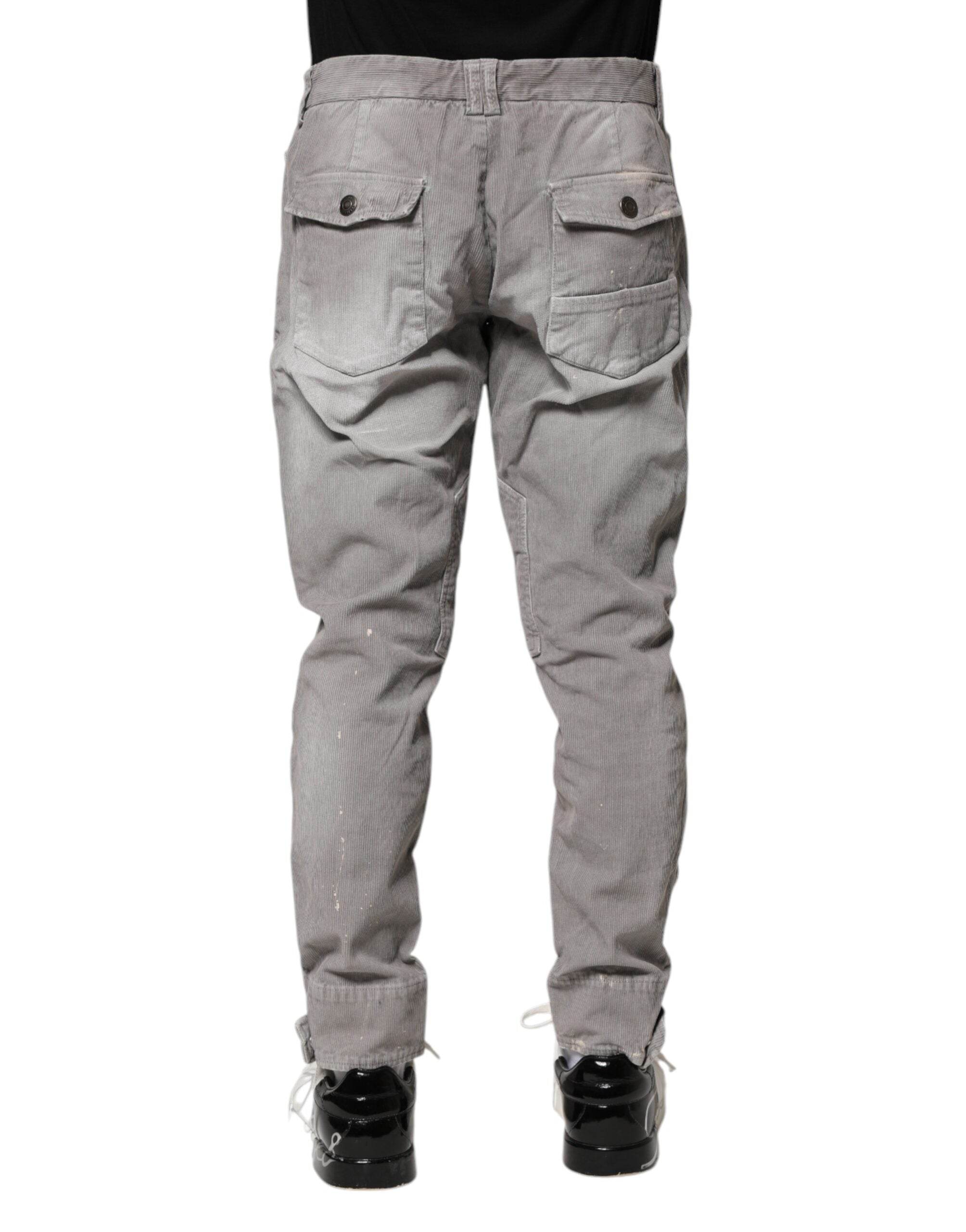 Balmain Light Gray Washed Skinny Fit Men Denim Jeans - Hilstor