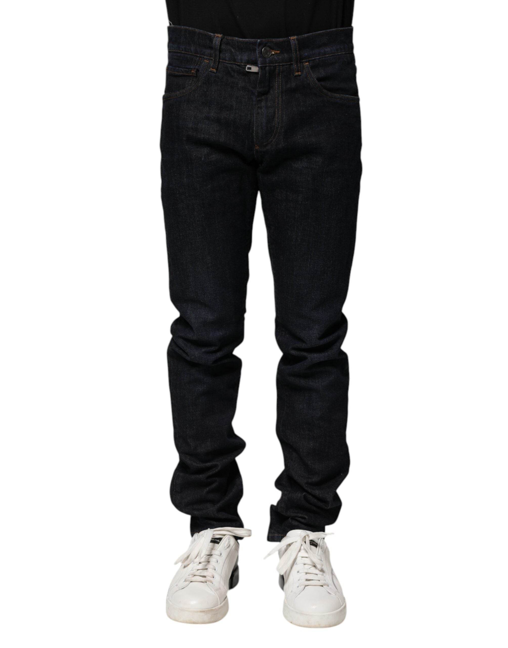 Dolce & Gabbana Black Cotton Skinny Denim Men Jeans - Hilstor