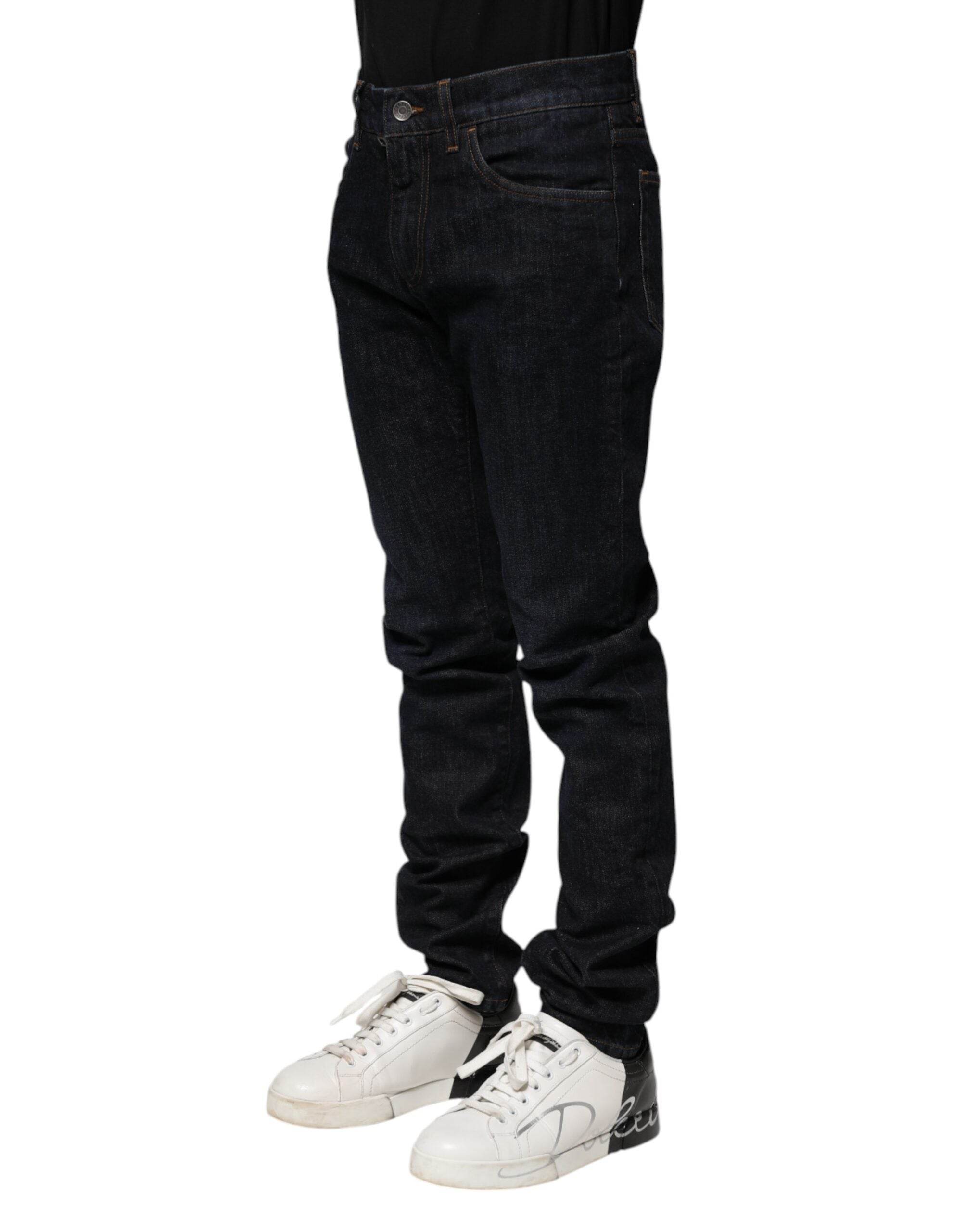 Dolce & Gabbana Black Cotton Skinny Denim Men Jeans - Hilstor