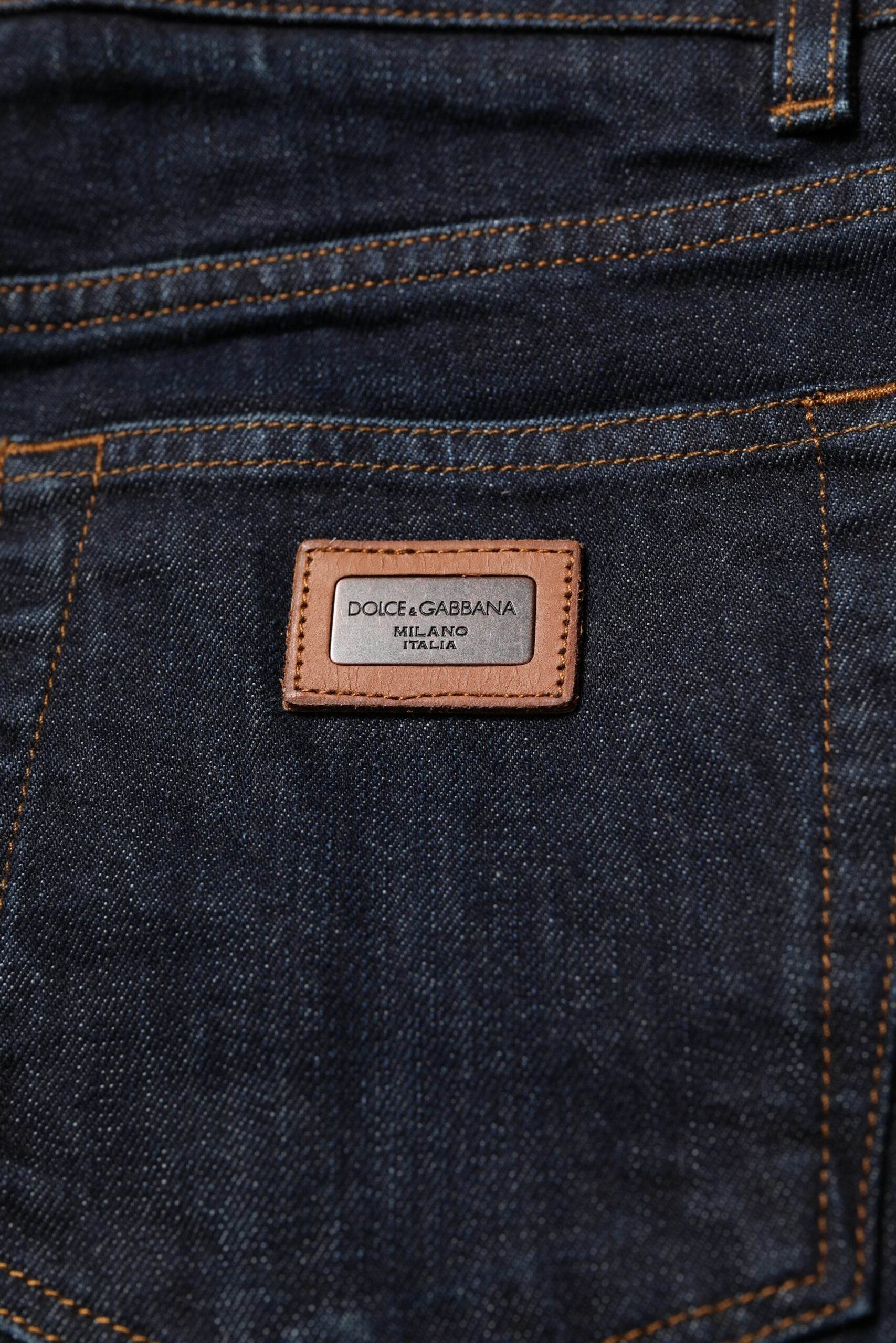 Dolce & Gabbana Black Cotton Skinny Denim Men Jeans - Hilstor