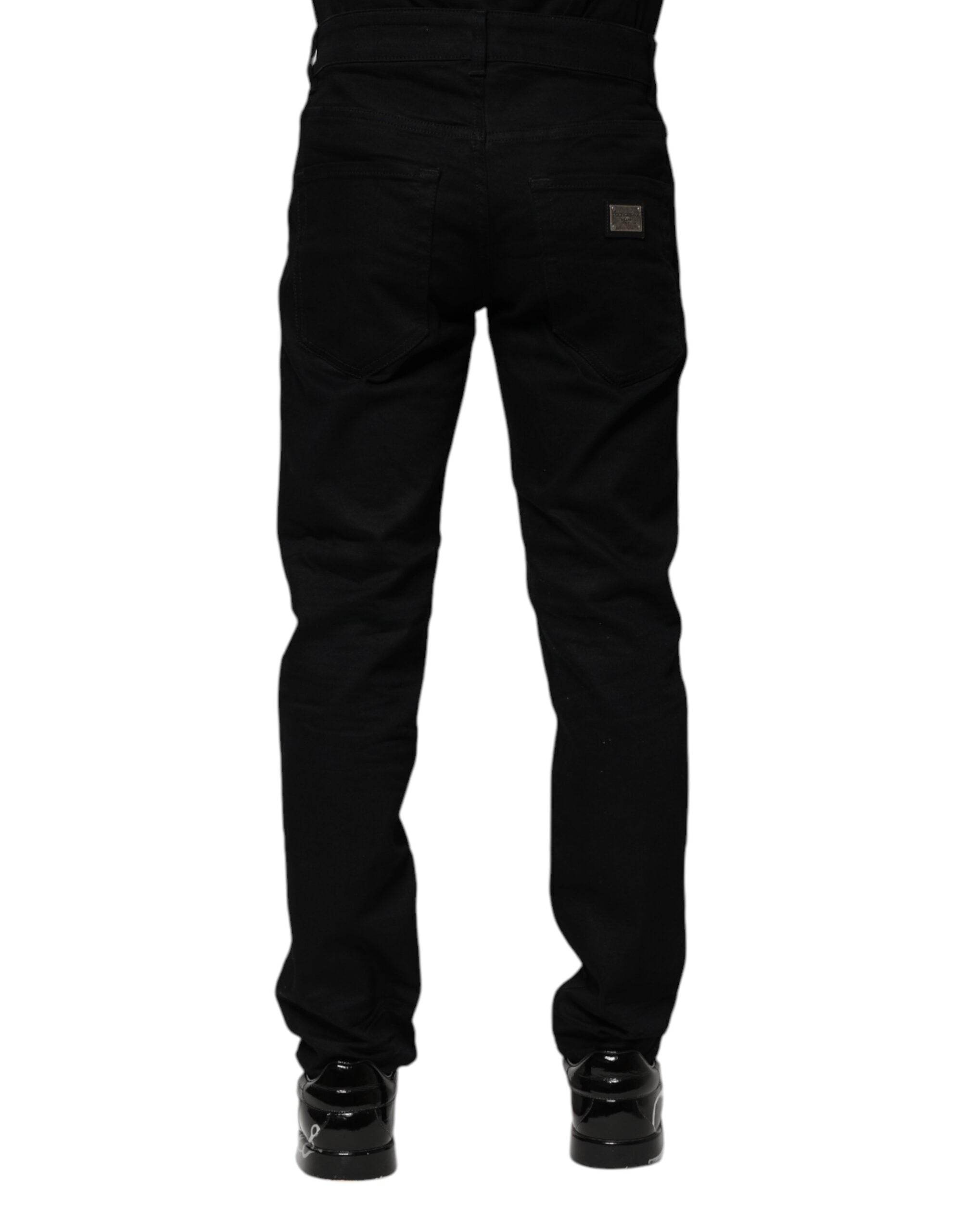 Dolce & Gabbana Black Cotton Skinny Denim Jeans - Hilstor