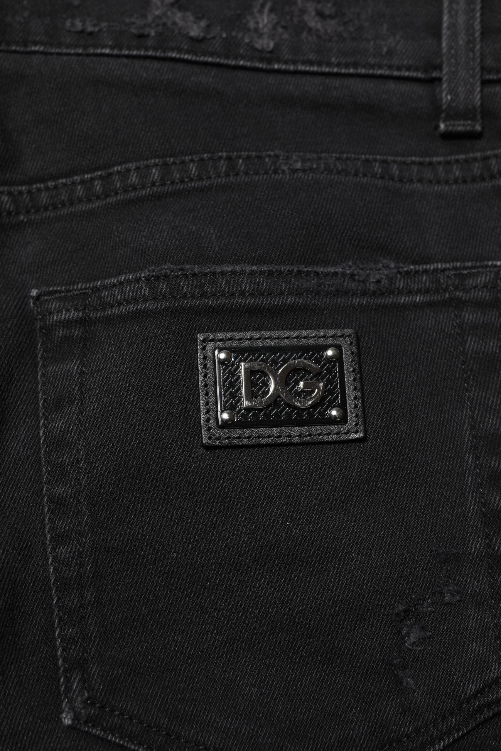 Dolce & Gabbana Black Cotton Skinny Men Denim Jeans - Hilstor