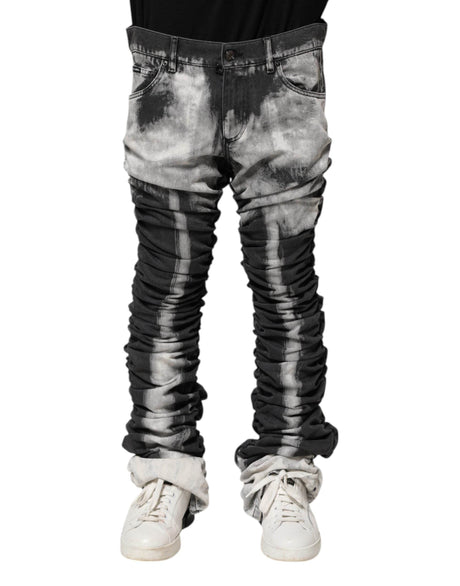 Dolce & Gabbana Black Tie Dye Straight Denim Jeans - Hilstor