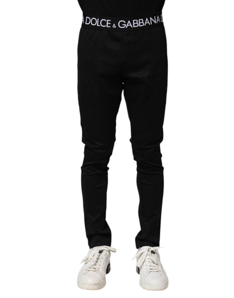 Dolce & Gabbana Black Nylon Skinny Men Jogger Pants - Hilstor