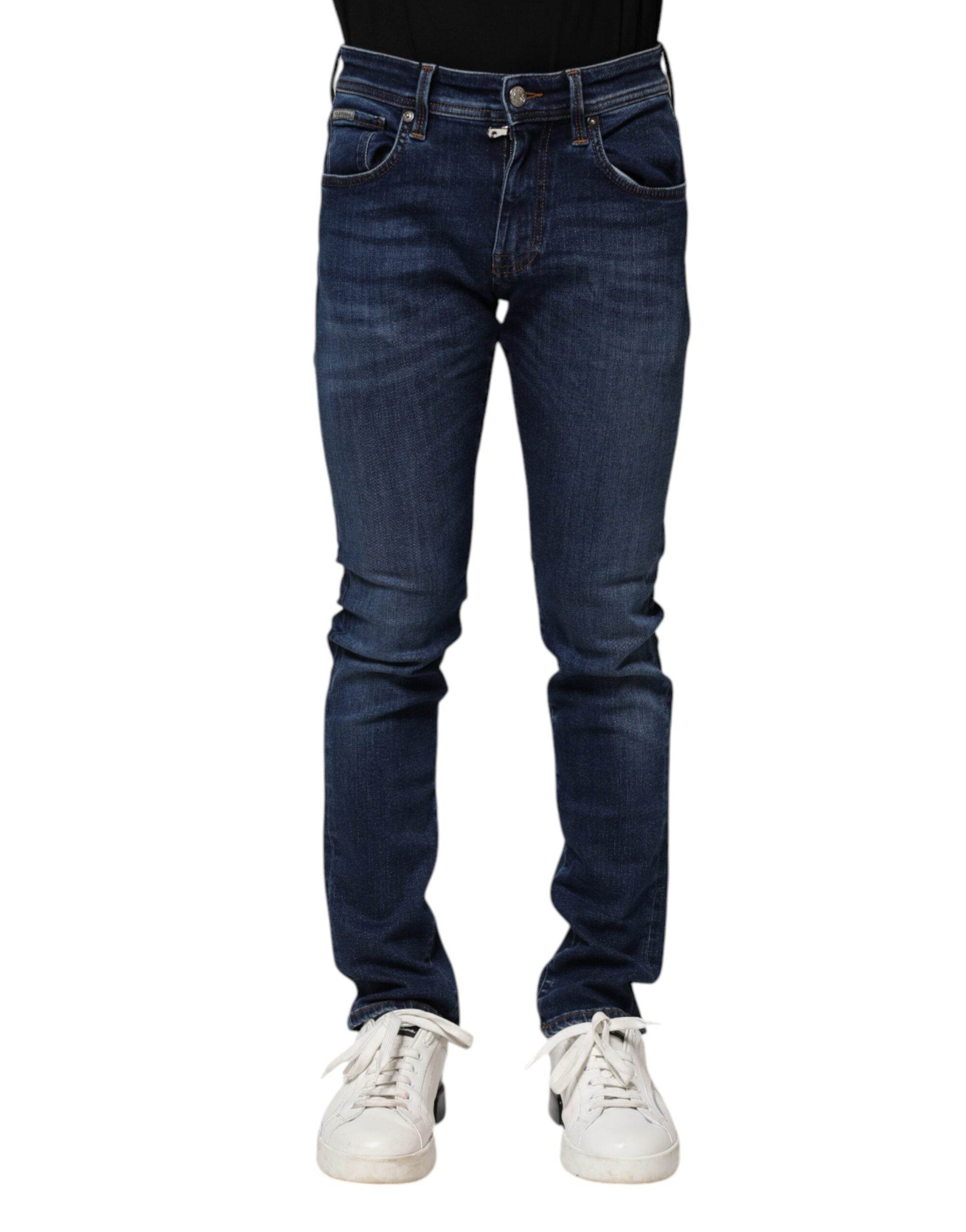 Dolce & Gabbana Dark Blue Cotton Skinny Denim Jeans - Hilstor