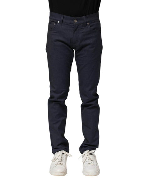 Dolce & Gabbana Dark Blue Cotton Skinny Denim Jeans - Hilstor