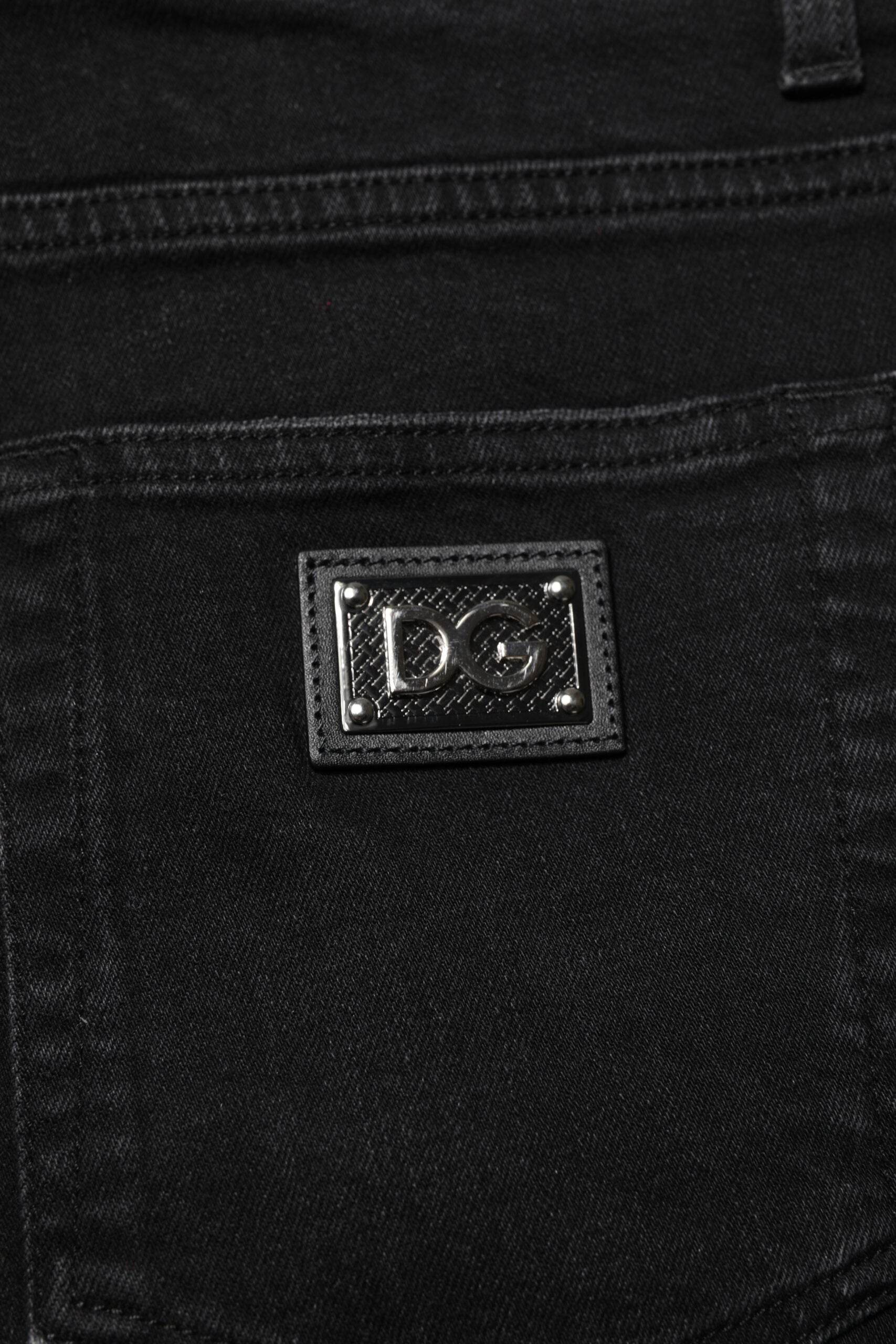 Dolce & Gabbana Black Cotton Skinny Men Denim Jeans - Hilstor
