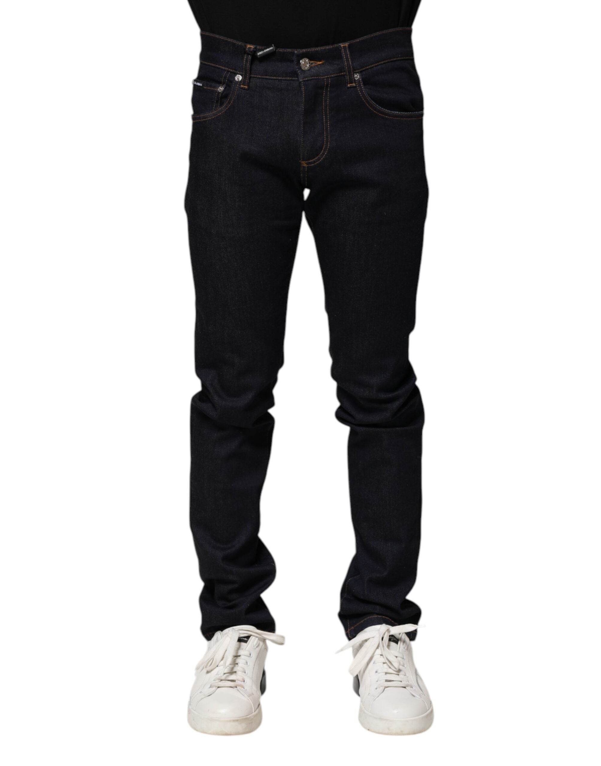 Dolce & Gabbana Black Cotton Skinny Men Denim Jeans - Hilstor