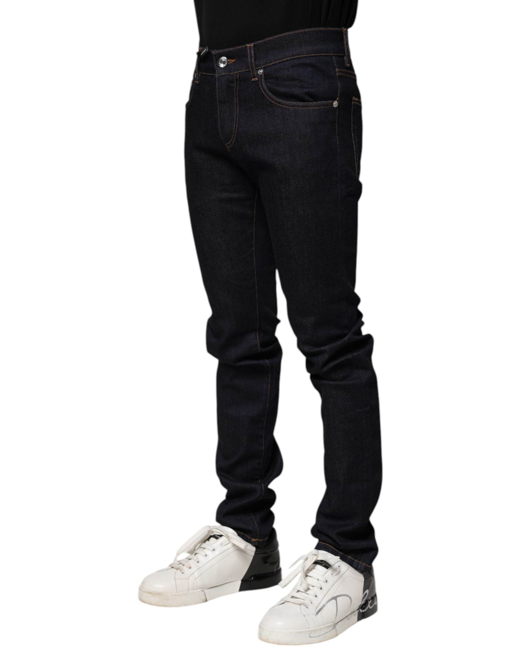 Dolce & Gabbana Black Cotton Skinny Men Denim Jeans - Hilstor