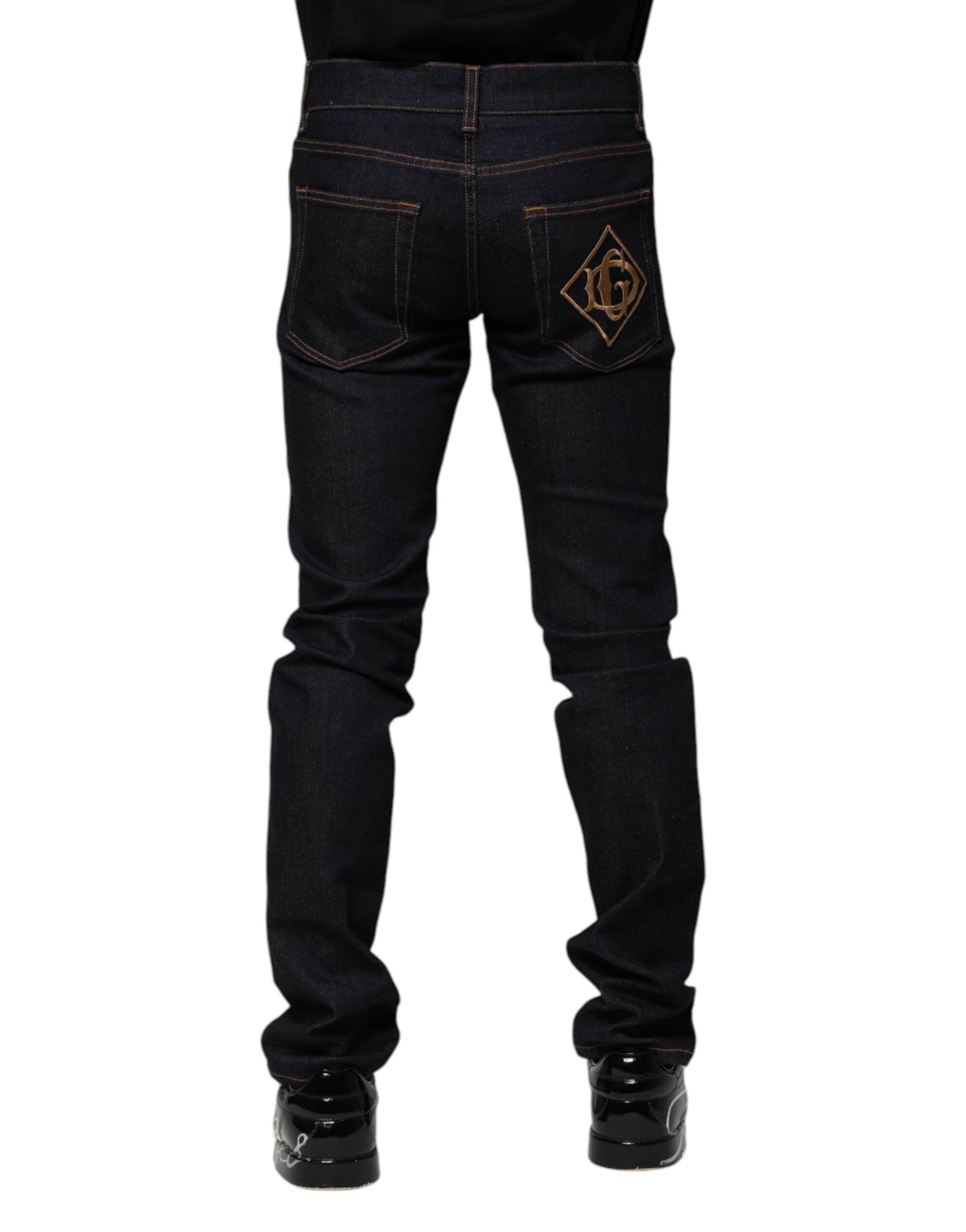 Dolce & Gabbana Black Cotton Skinny Men Denim Jeans - Hilstor