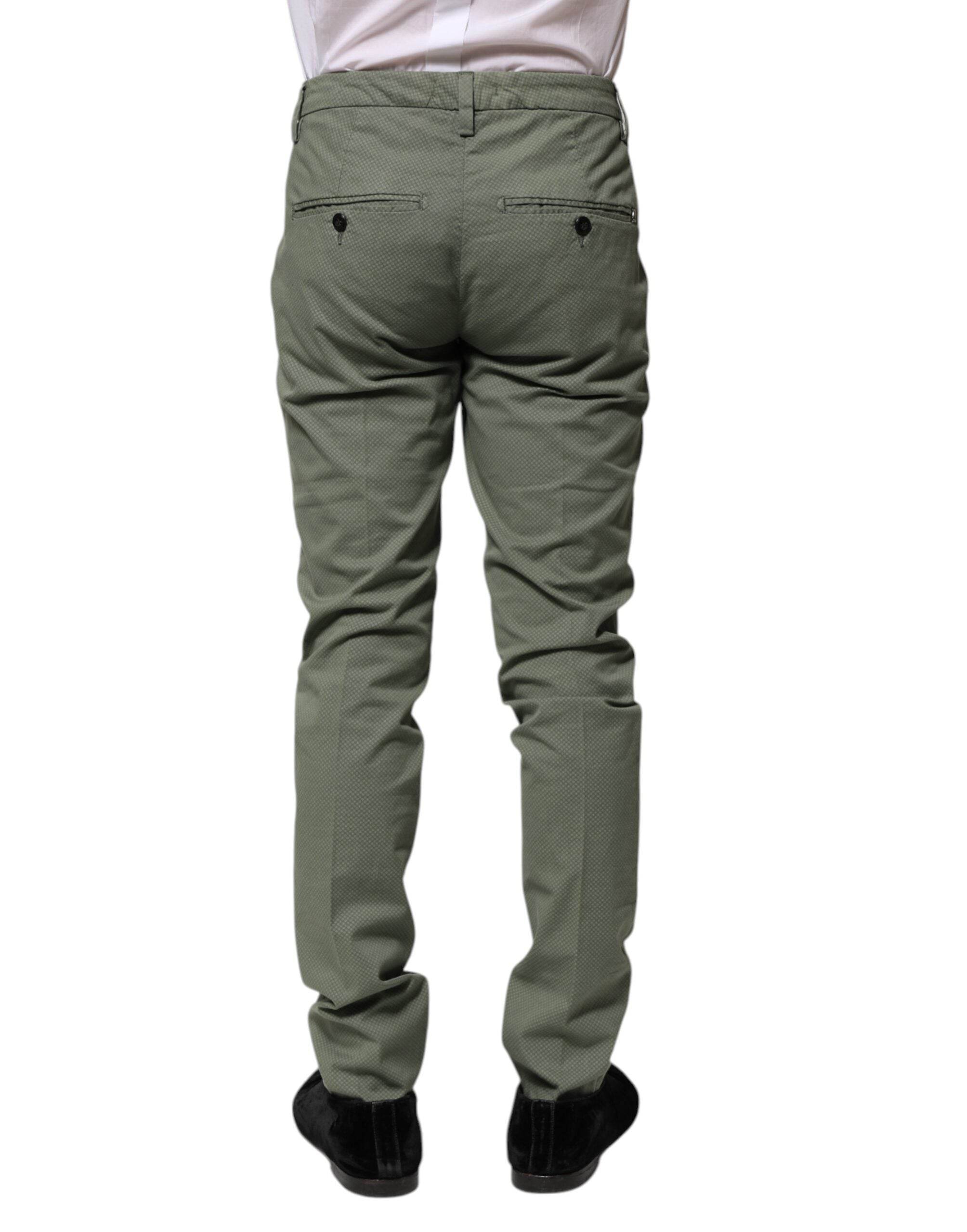 Dondup Green Mid Waist Skinny Fit Casual Pants - Hilstor
