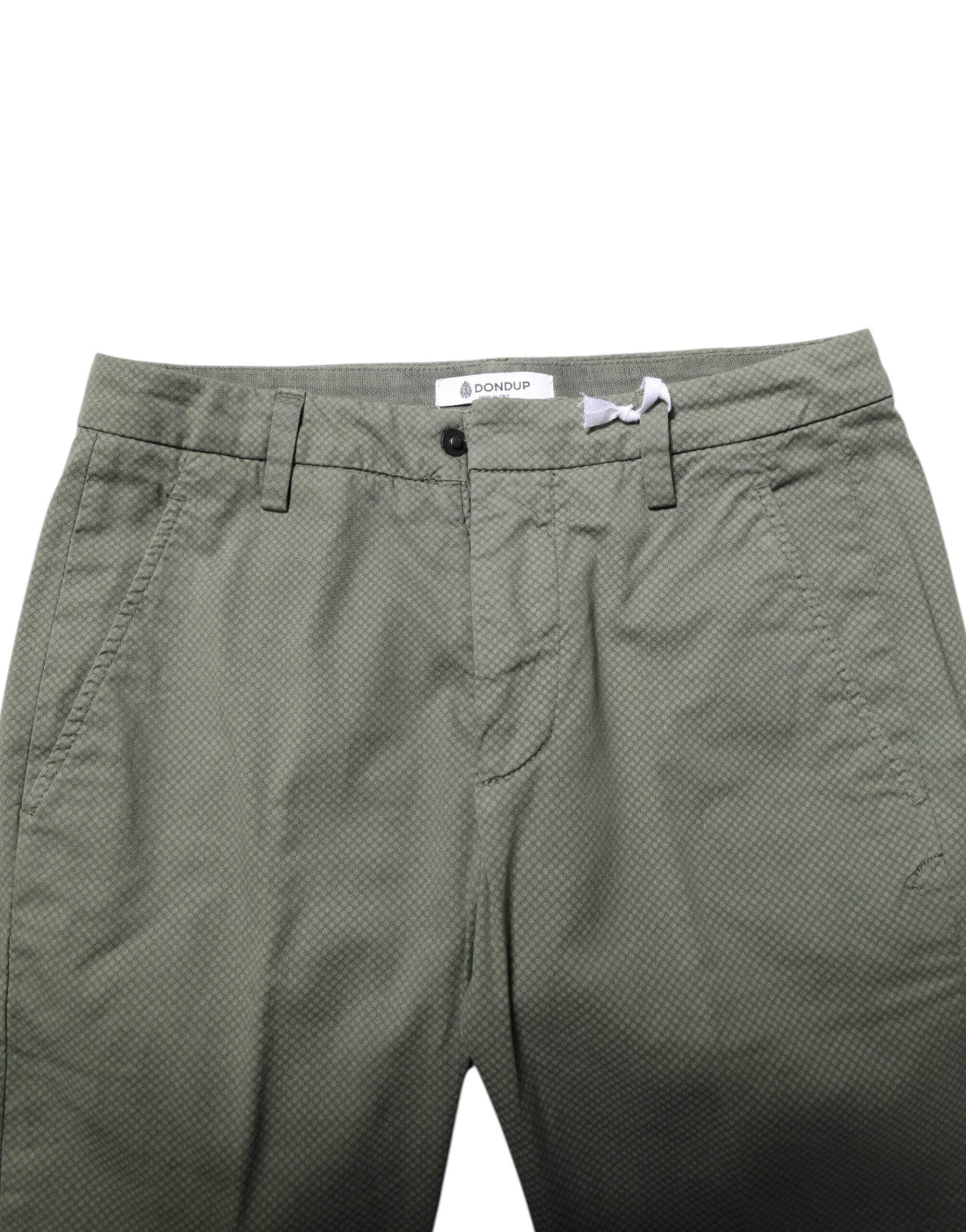 Dondup Green Mid Waist Skinny Fit Casual Pants - Hilstor
