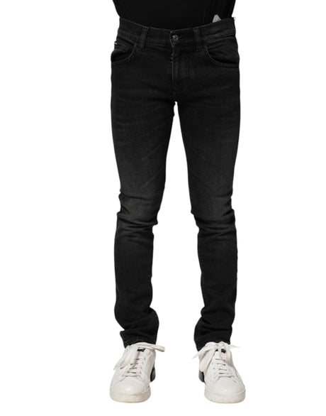Dolce & Gabbana Black Cotton Skinny Men Denim Jeans - Hilstor