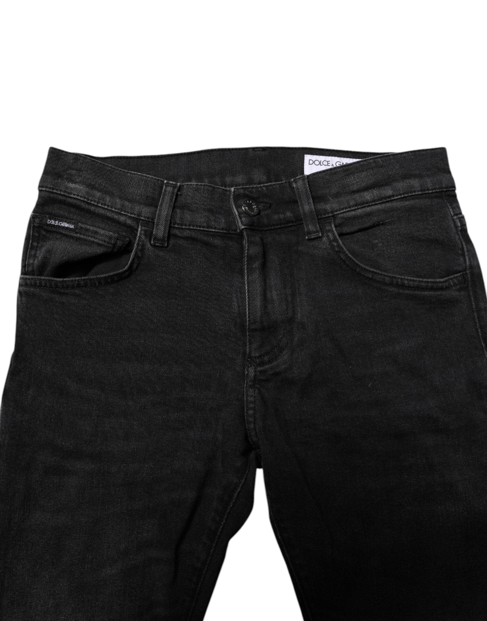 Dolce & Gabbana Black Cotton Skinny Men Denim Jeans - Hilstor