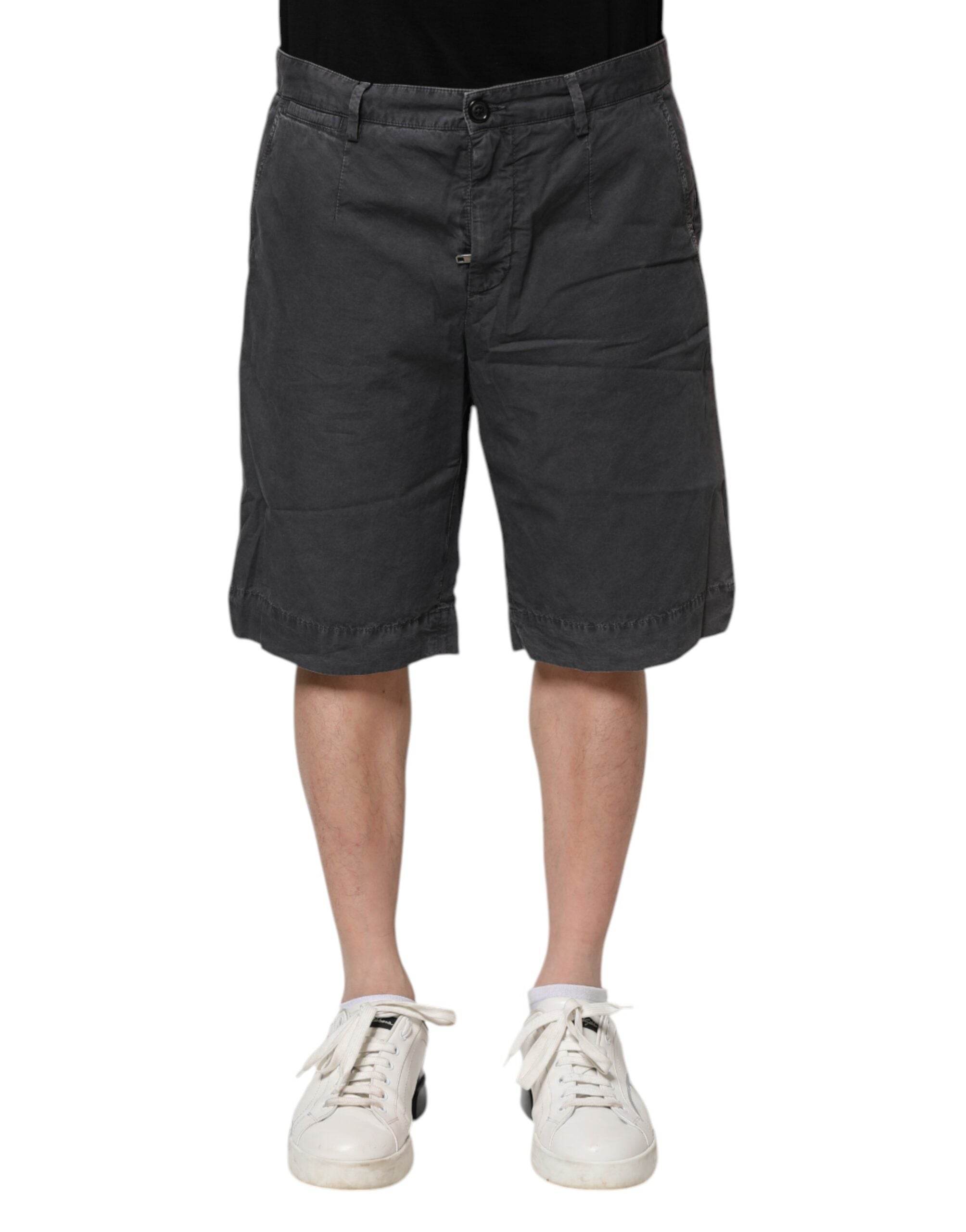 Dolce & Gabbana Dark Gray Cotton Stretch Denim Bermuda Shorts - Hilstor