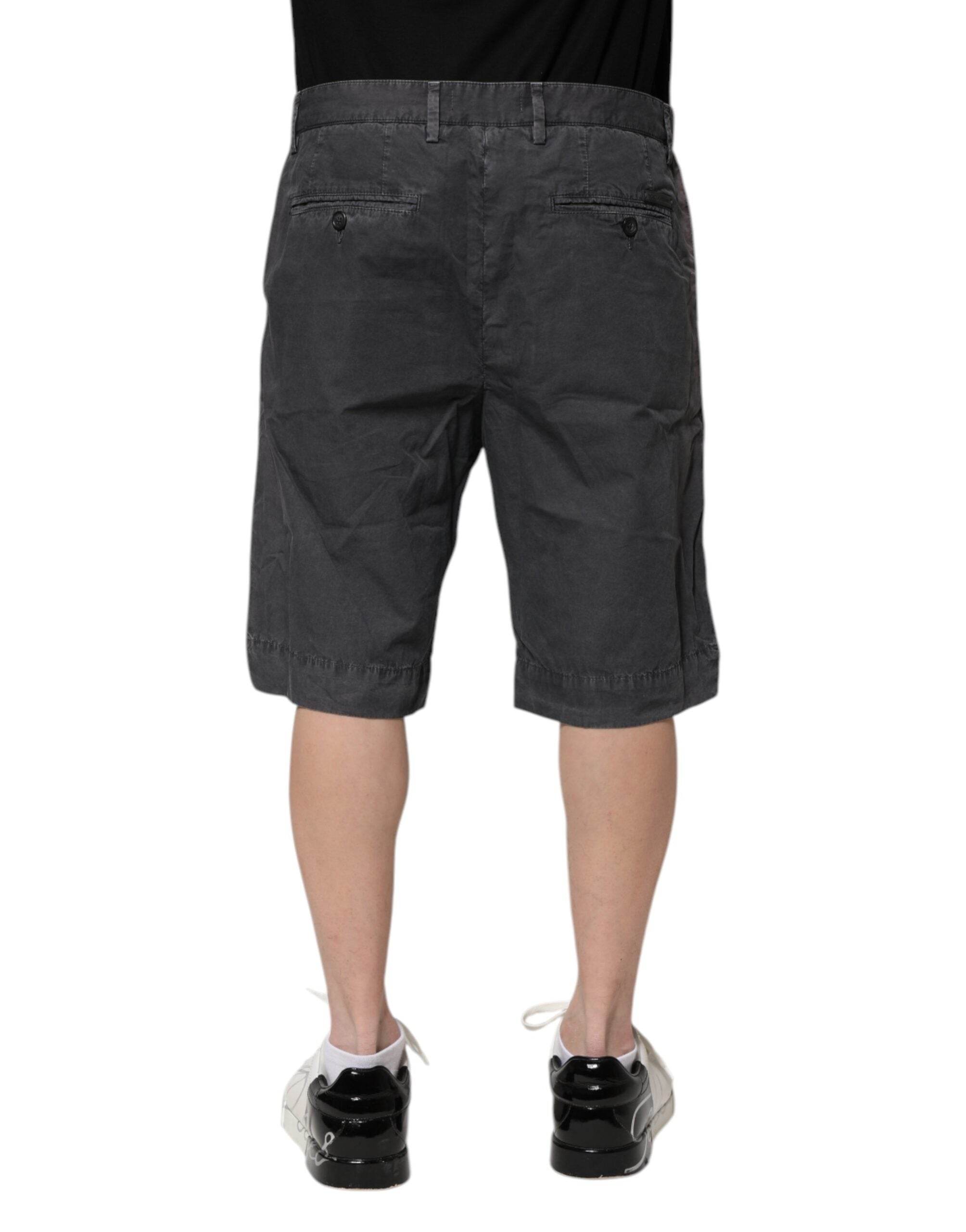 Dolce & Gabbana Dark Gray Cotton Stretch Denim Bermuda Shorts - Hilstor