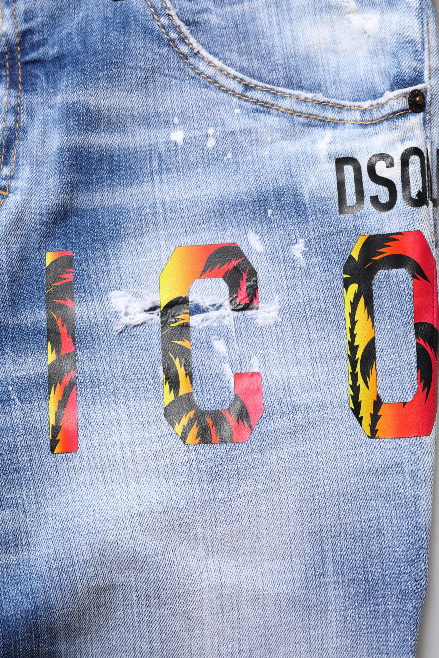 Dsquared² Blå Vasket Bomuld Mellem Talje Skinny Denim Jeans