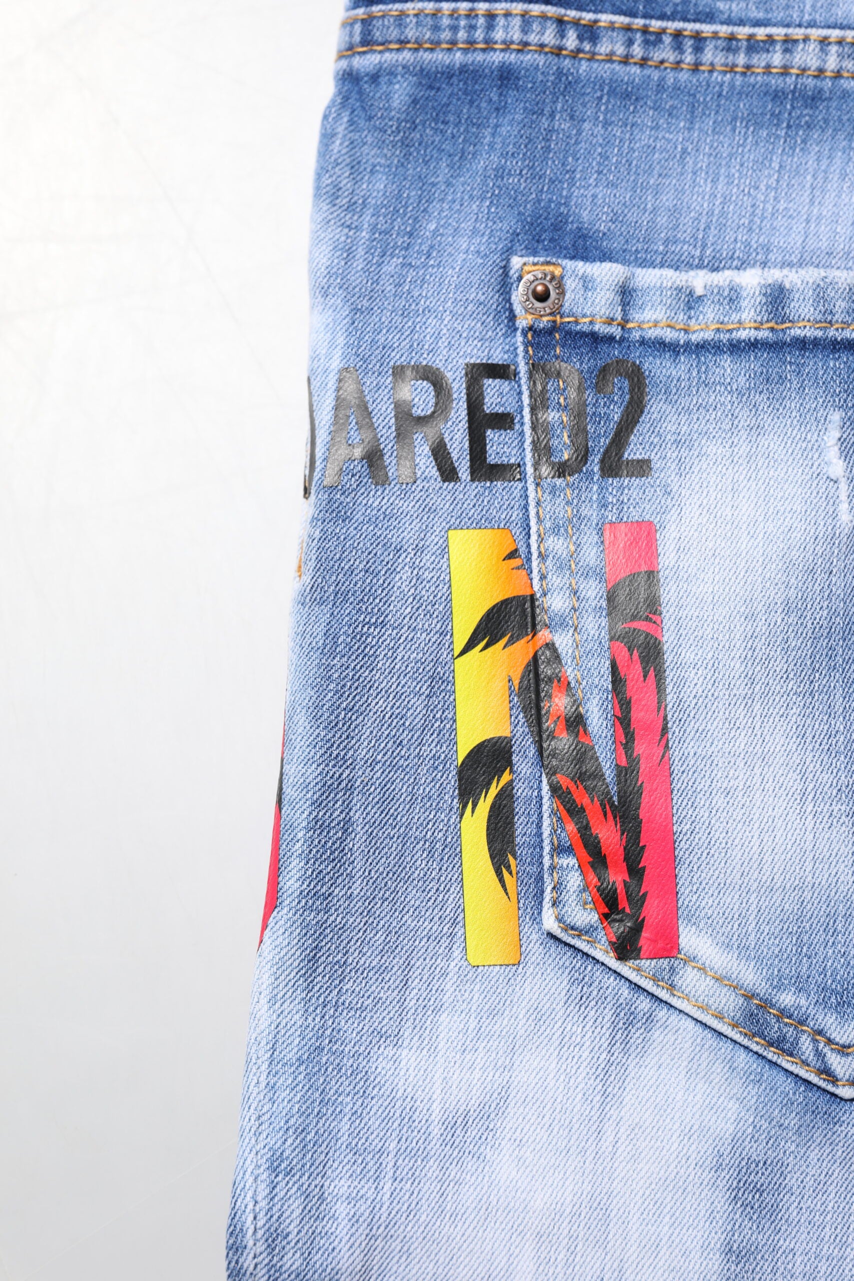 Dsquared² Blå Vasket Bomuld Mellem Talje Skinny Denim Jeans