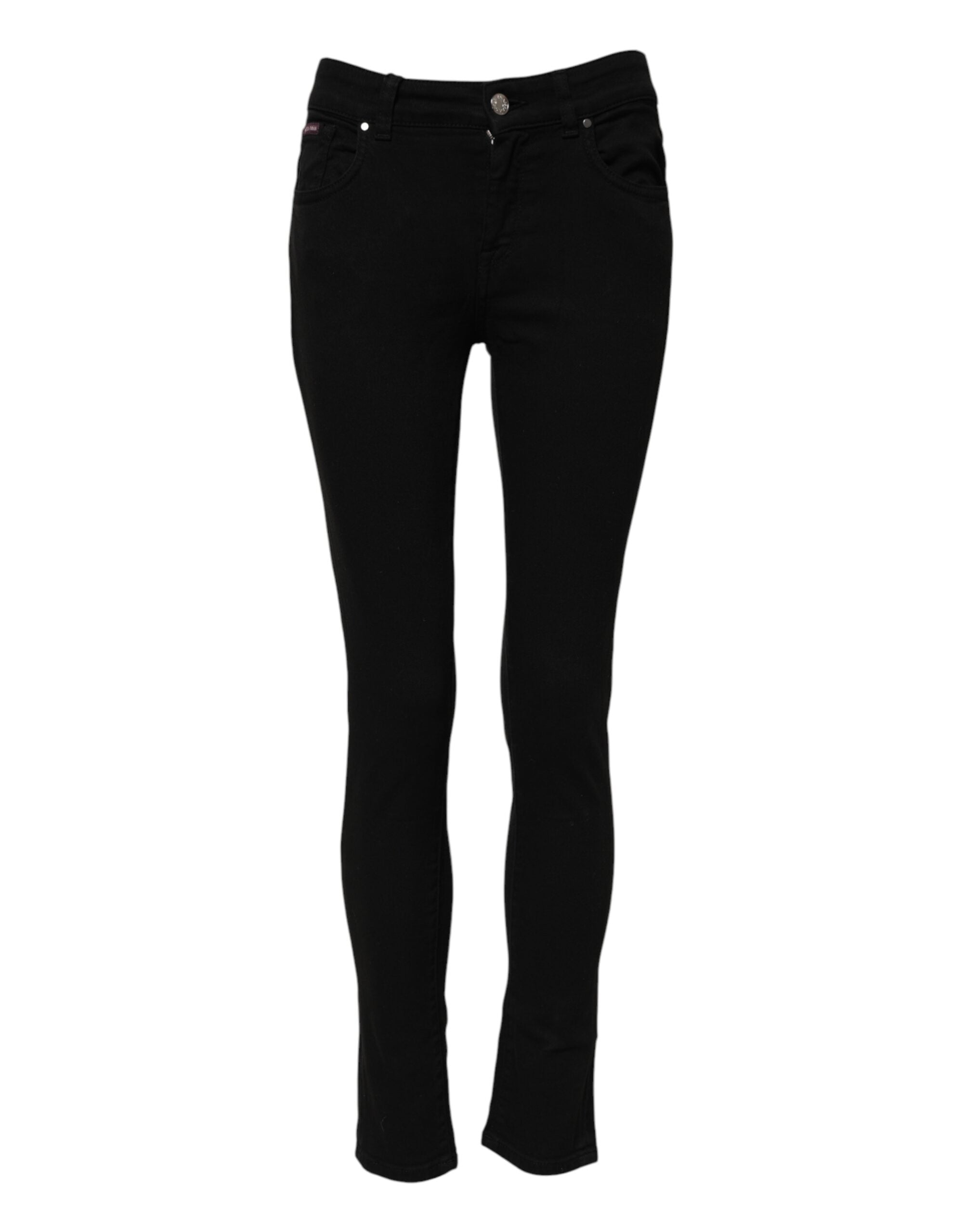 Dolce &amp; Gabbana Sorte Skinny Bomuld Mellemhøj Taljede Denim Jeans