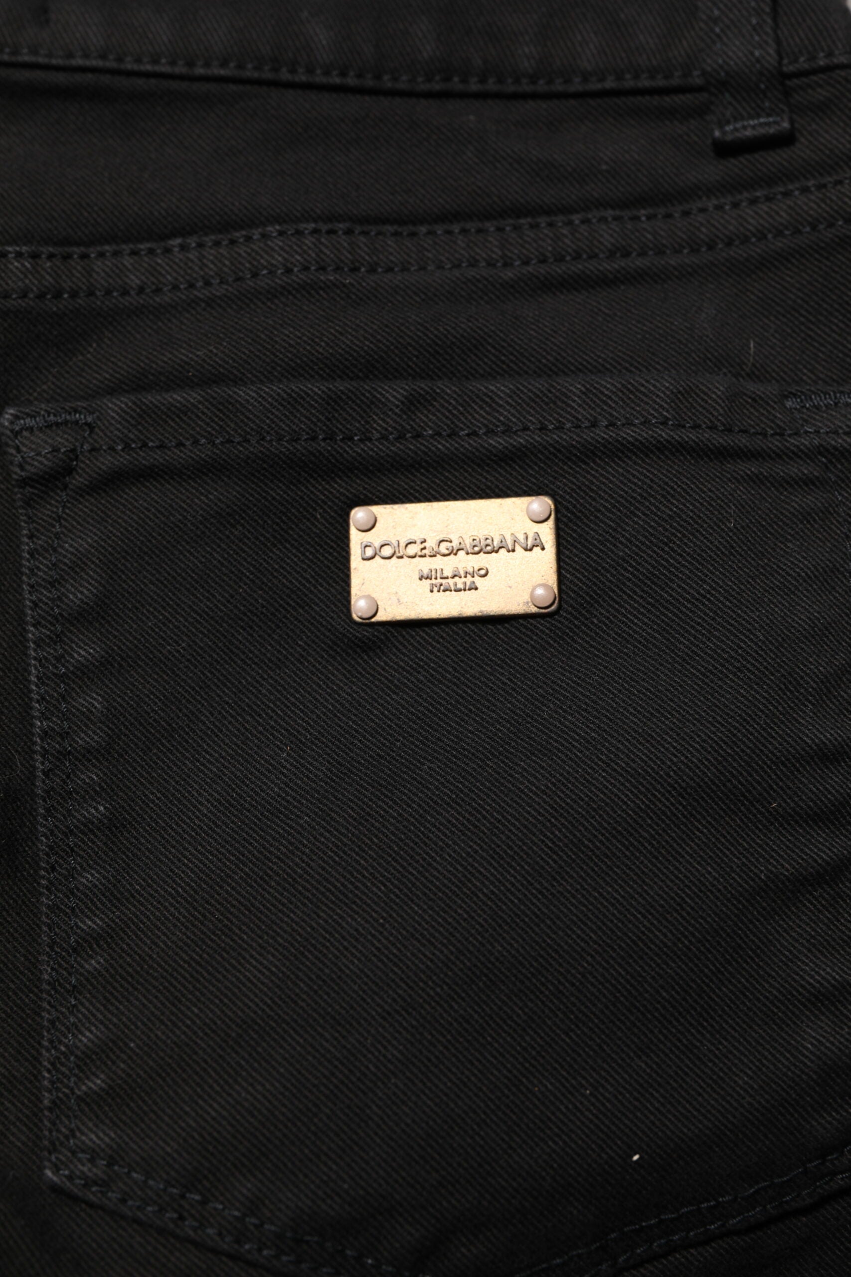 Dolce &amp; Gabbana Sorte Skinny Bomuld Mellemhøj Taljede Denim Jeans