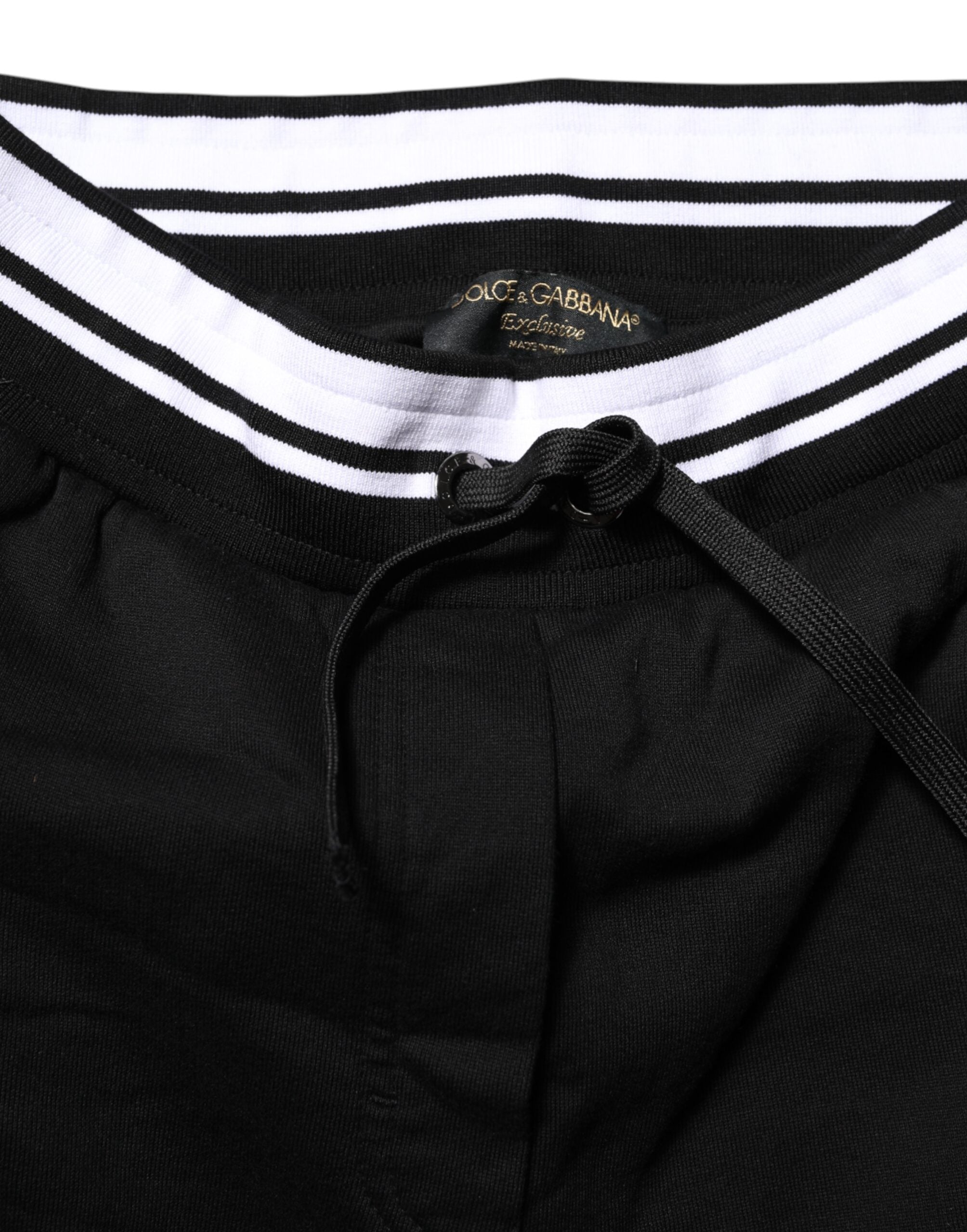 Dolce &amp; Gabbana sorte bomuldsjoggingbukser med mellemhøj talje