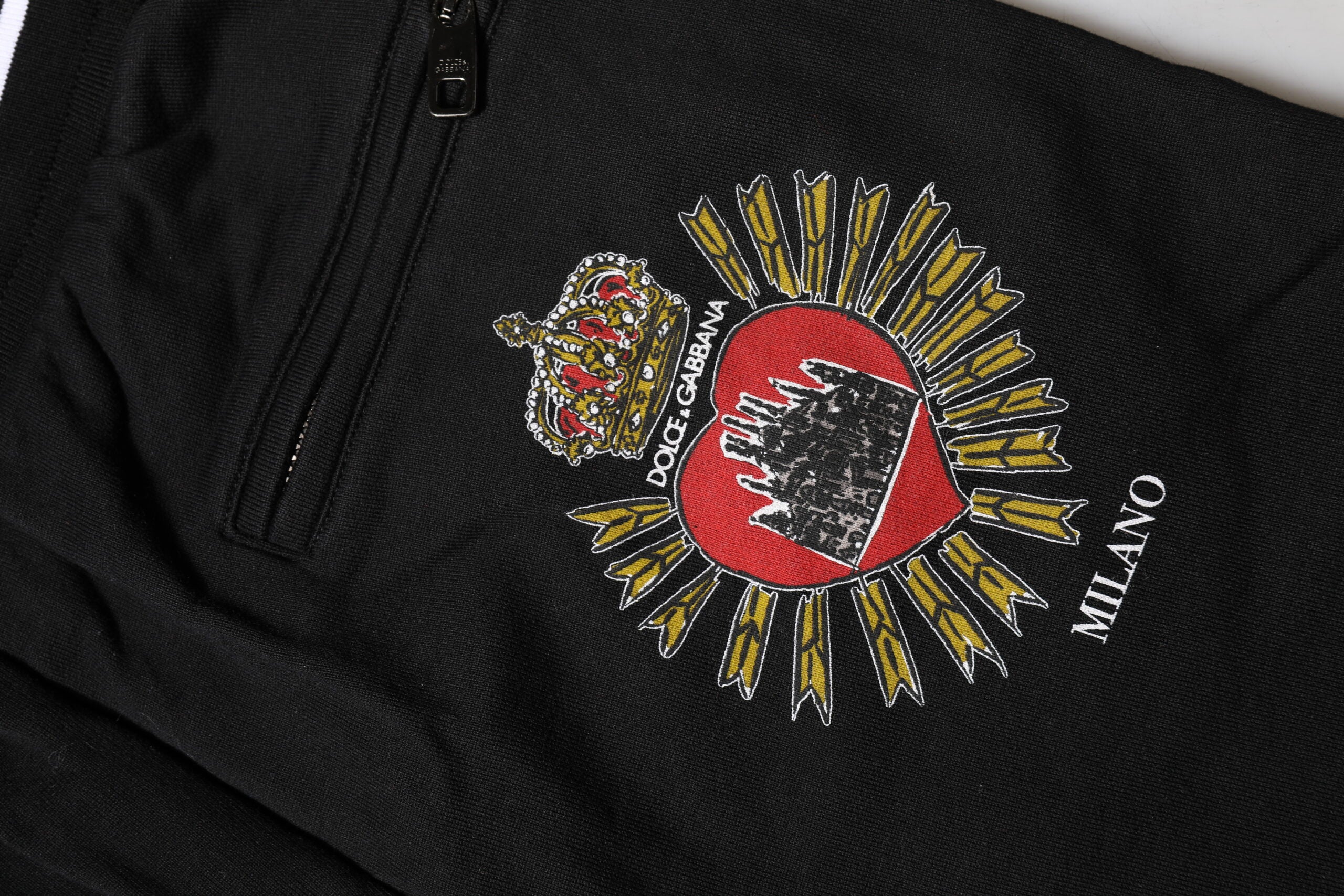 Dolce &amp; Gabbana sorte bomuldsjoggingbukser med mellemhøj talje