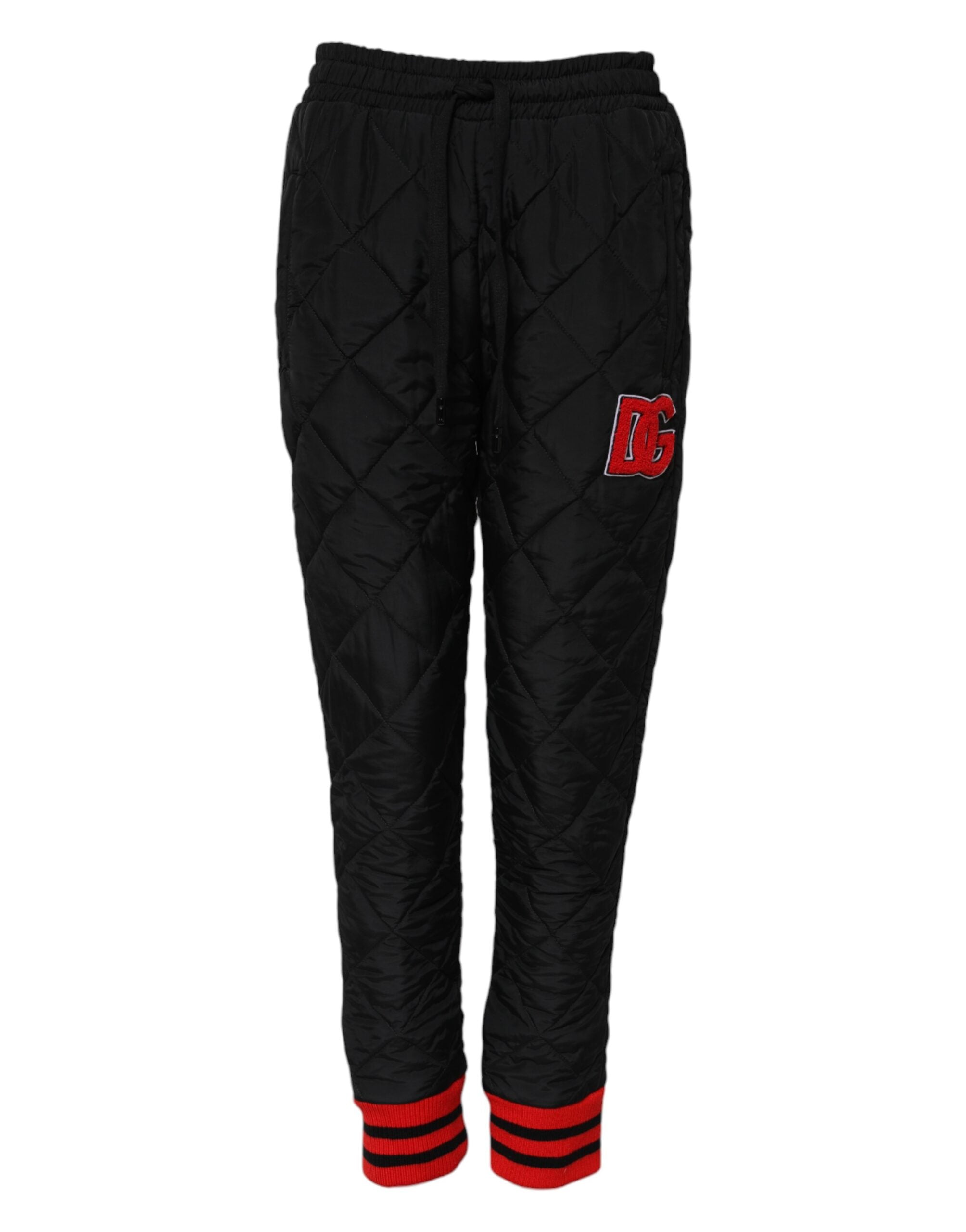 Dolce &amp; Gabbana Sorte Quiltede Joggingbukser med Mellem Talje