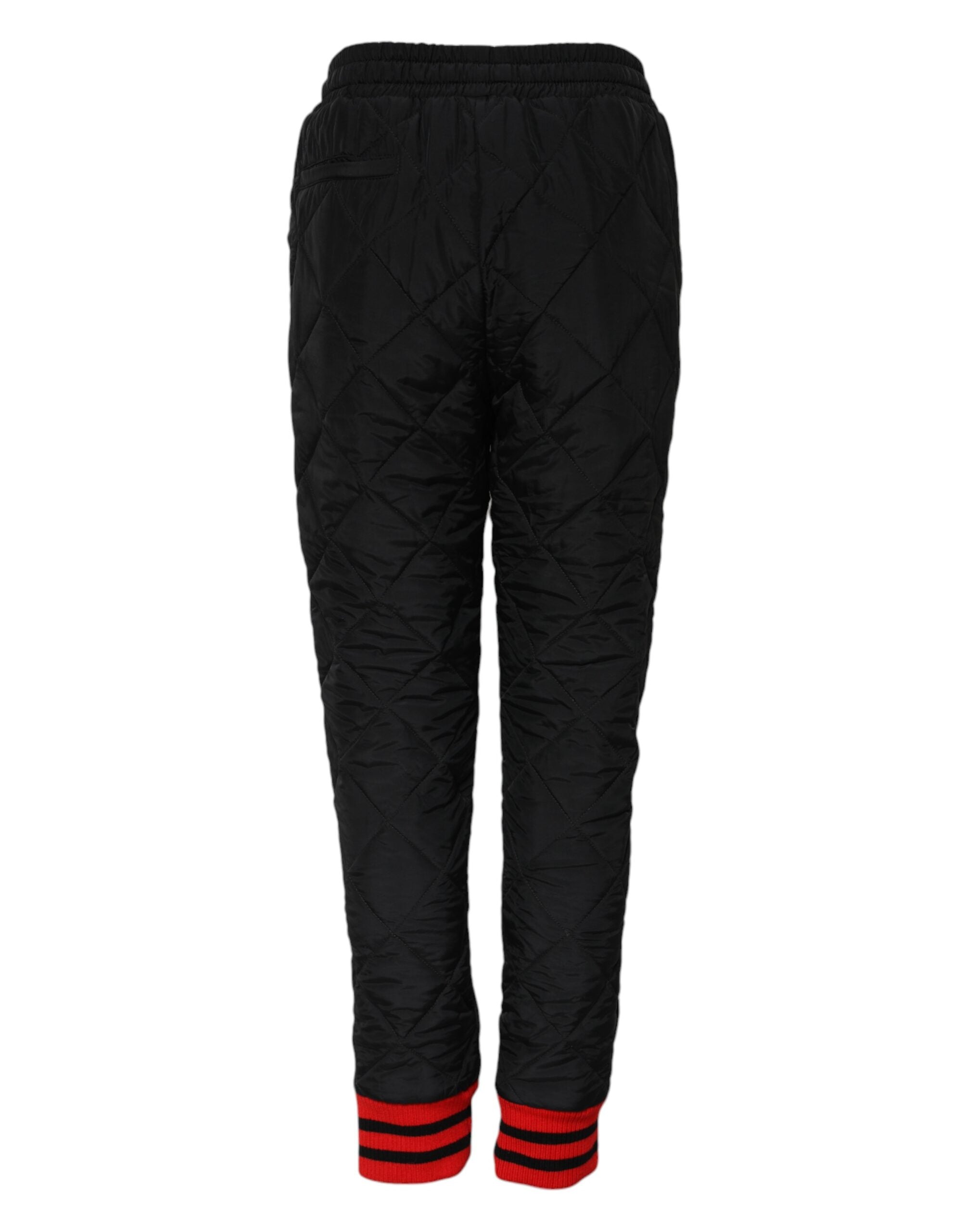 Dolce &amp; Gabbana Sorte Quiltede Joggingbukser med Mellem Talje