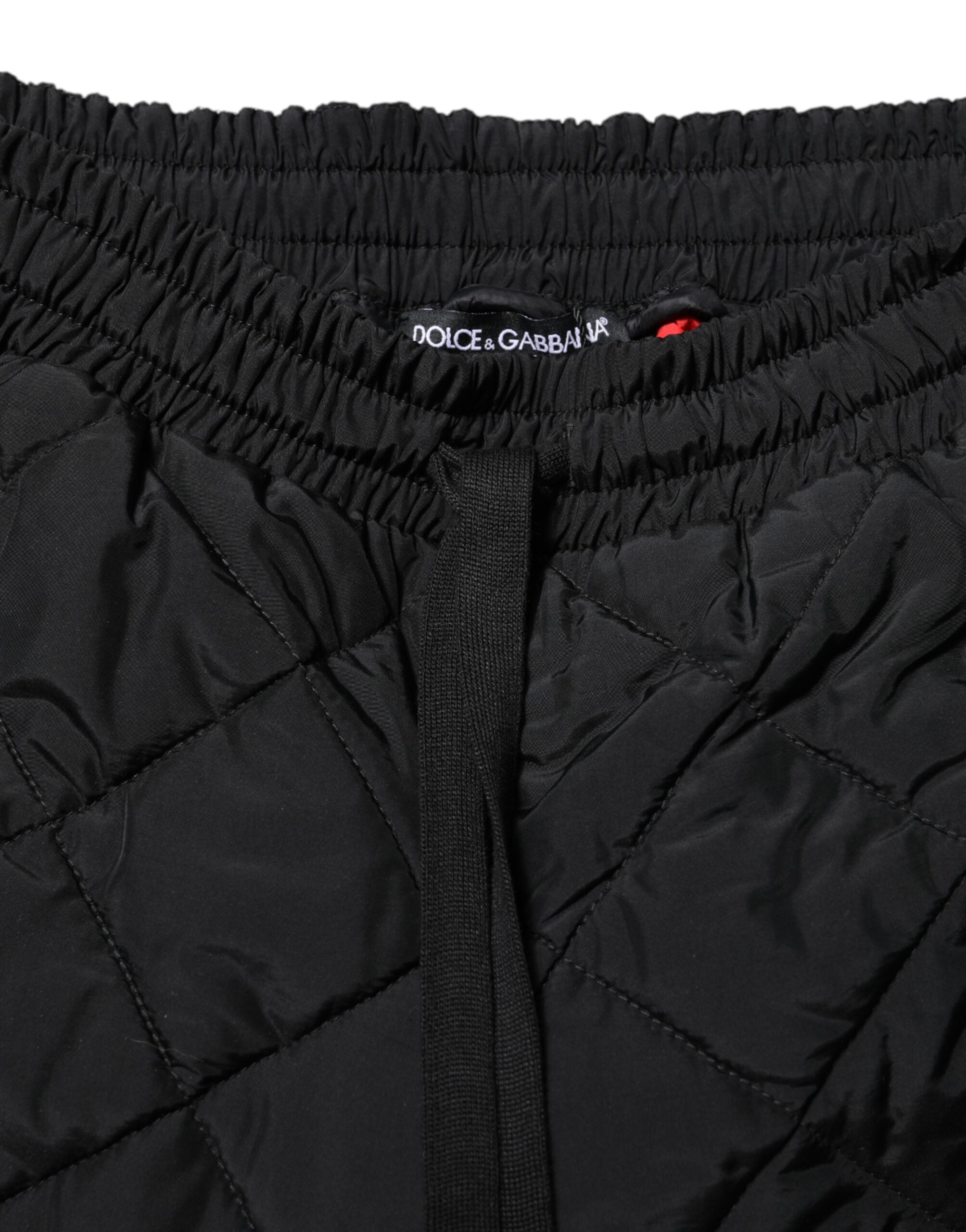 Dolce &amp; Gabbana Sorte Quiltede Joggingbukser med Mellem Talje