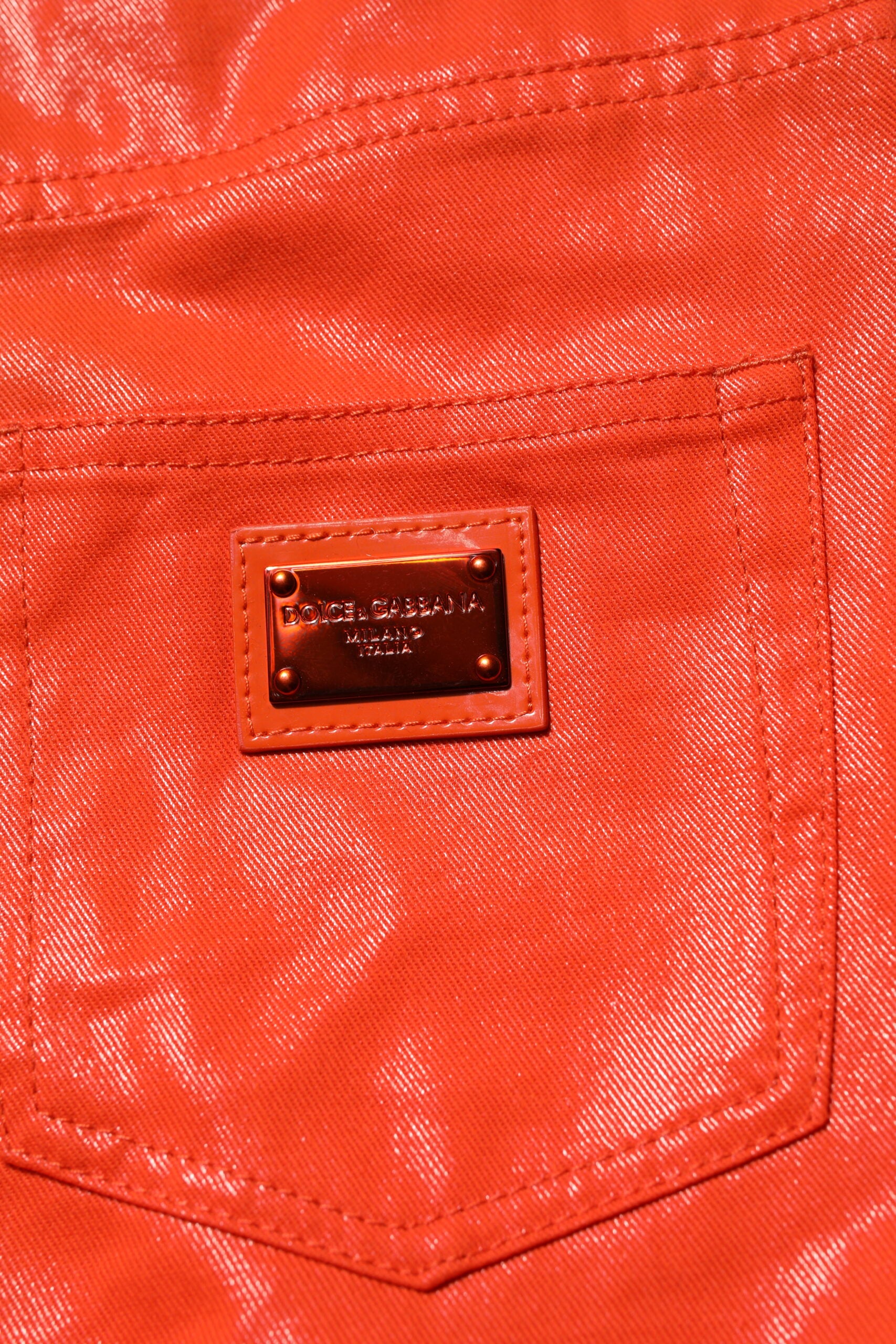 Dolce &amp; Gabbana Orange Bomuld Højtaljede Denim Jeans