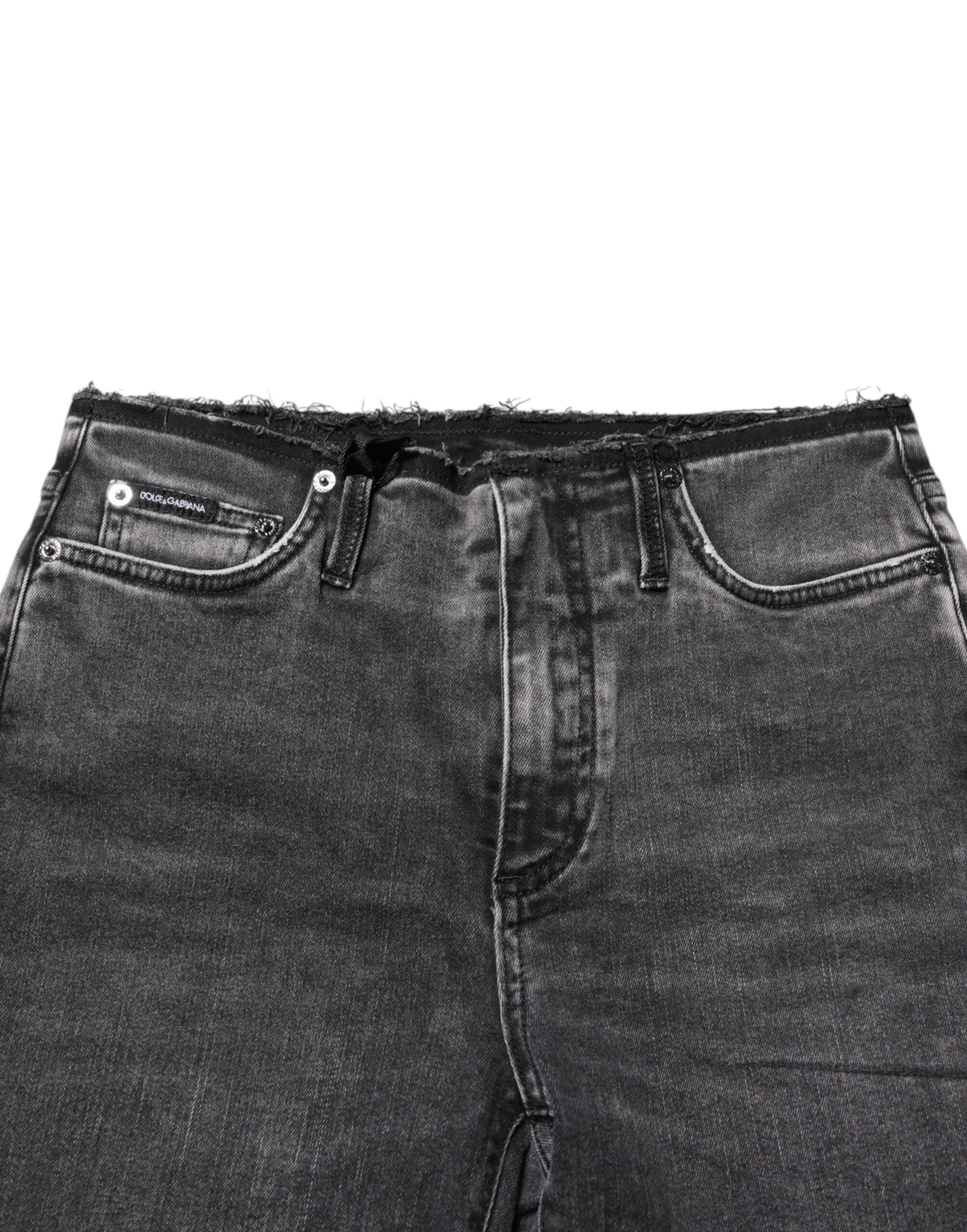 Dolce &amp; Gabbana Grå Skinny Bomuld Mellemhøj Taljede Denim Jeans