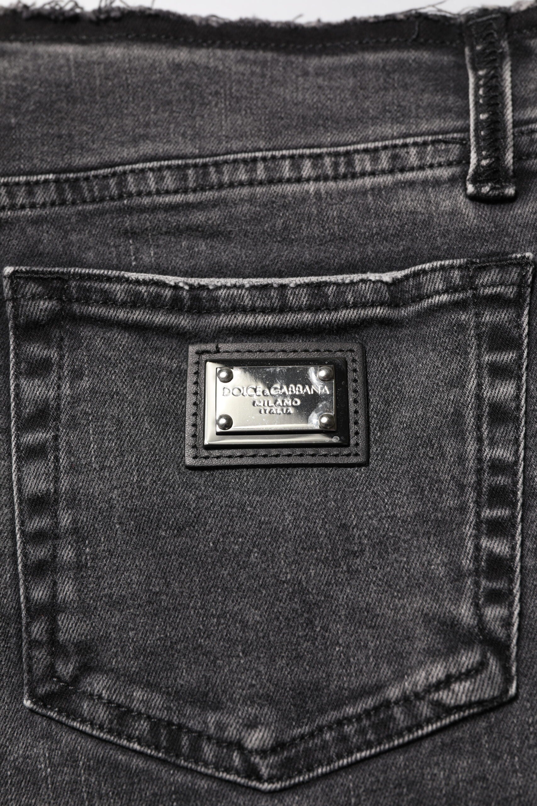 Dolce &amp; Gabbana Grå Skinny Bomuld Mellemhøj Taljede Denim Jeans