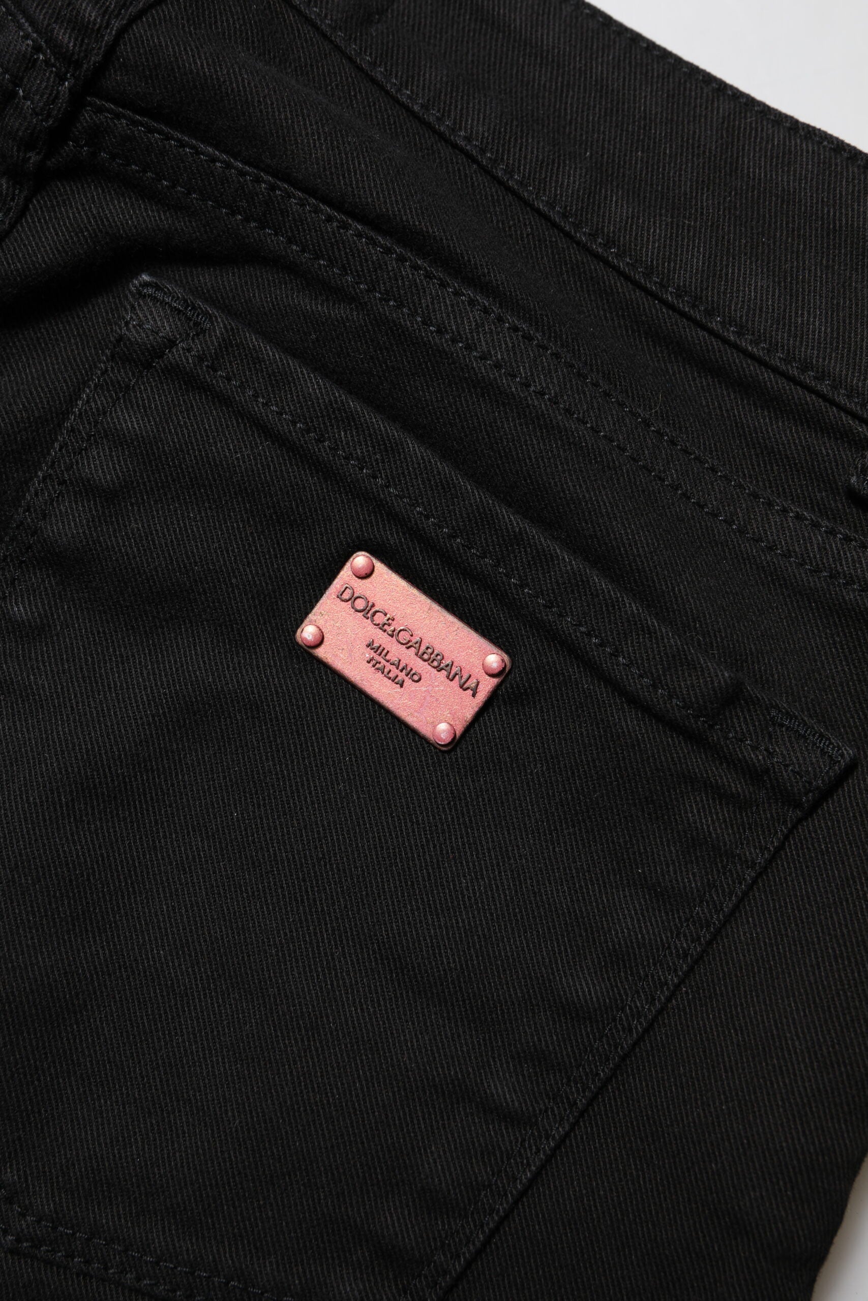 Dolce &amp; Gabbana Sorte Skinny Bomuld Mellemhøj Taljede Denim Jeans