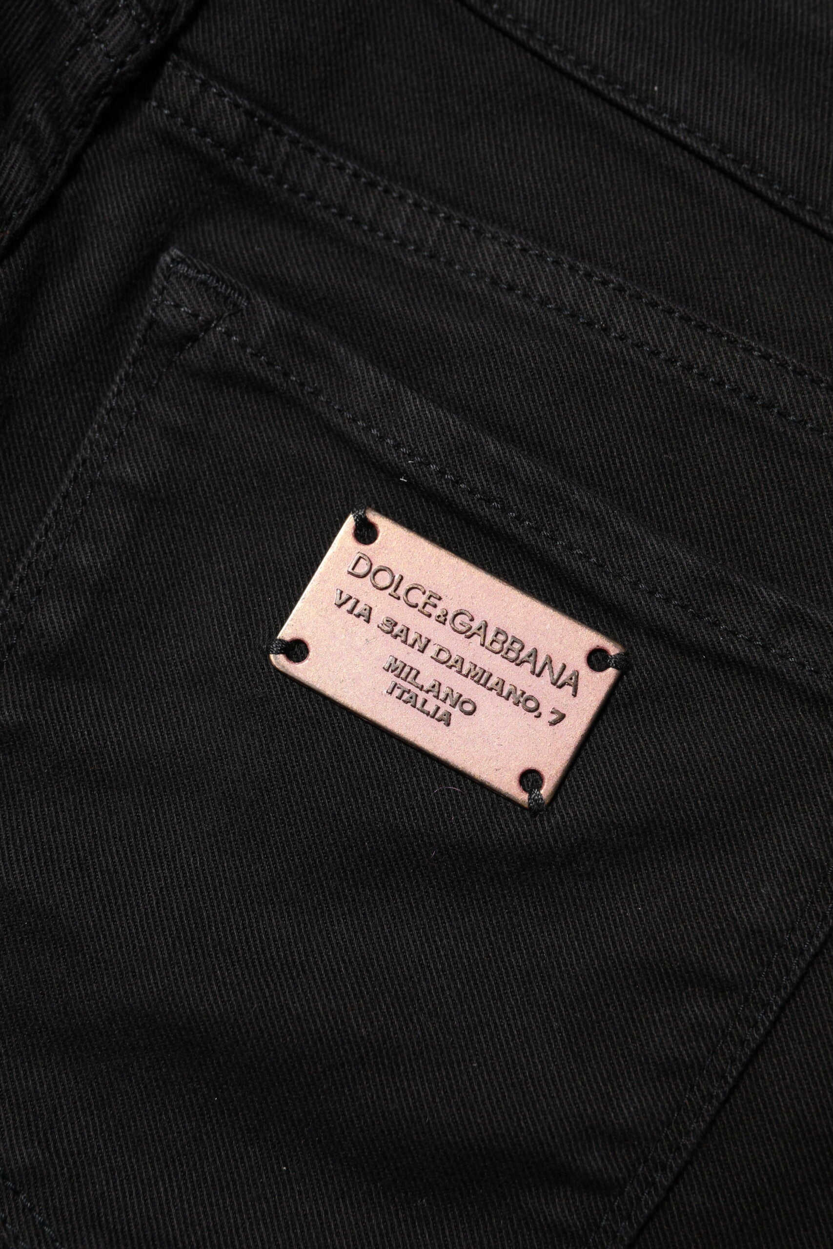 Dolce &amp; Gabbana Sorte Bomulds Skinny Mellemhøjtaljede Denim Jeans