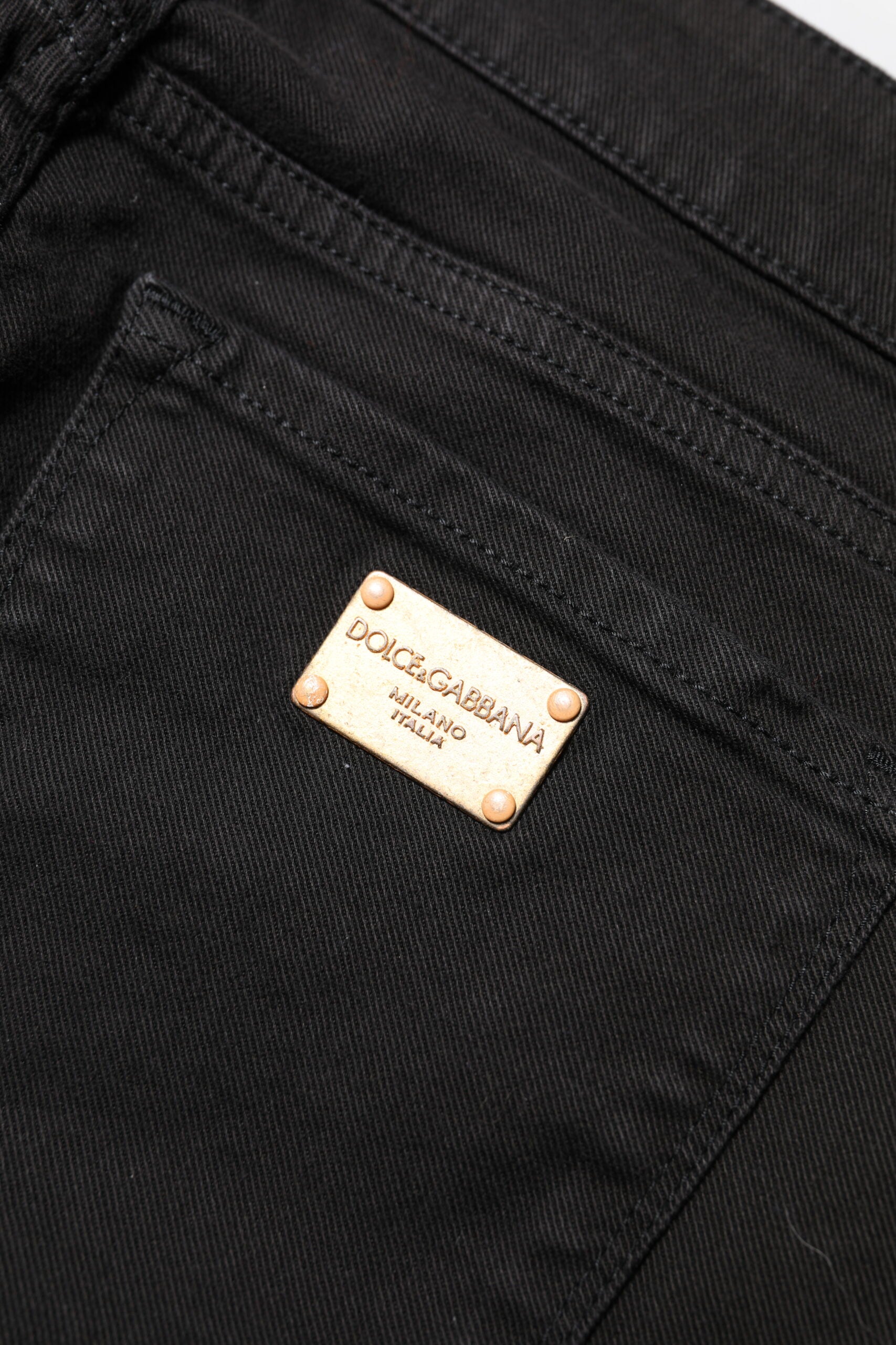 Dolce &amp; Gabbana Sorte Bomulds Skinny Mellemhøjtaljede Denim Jeans